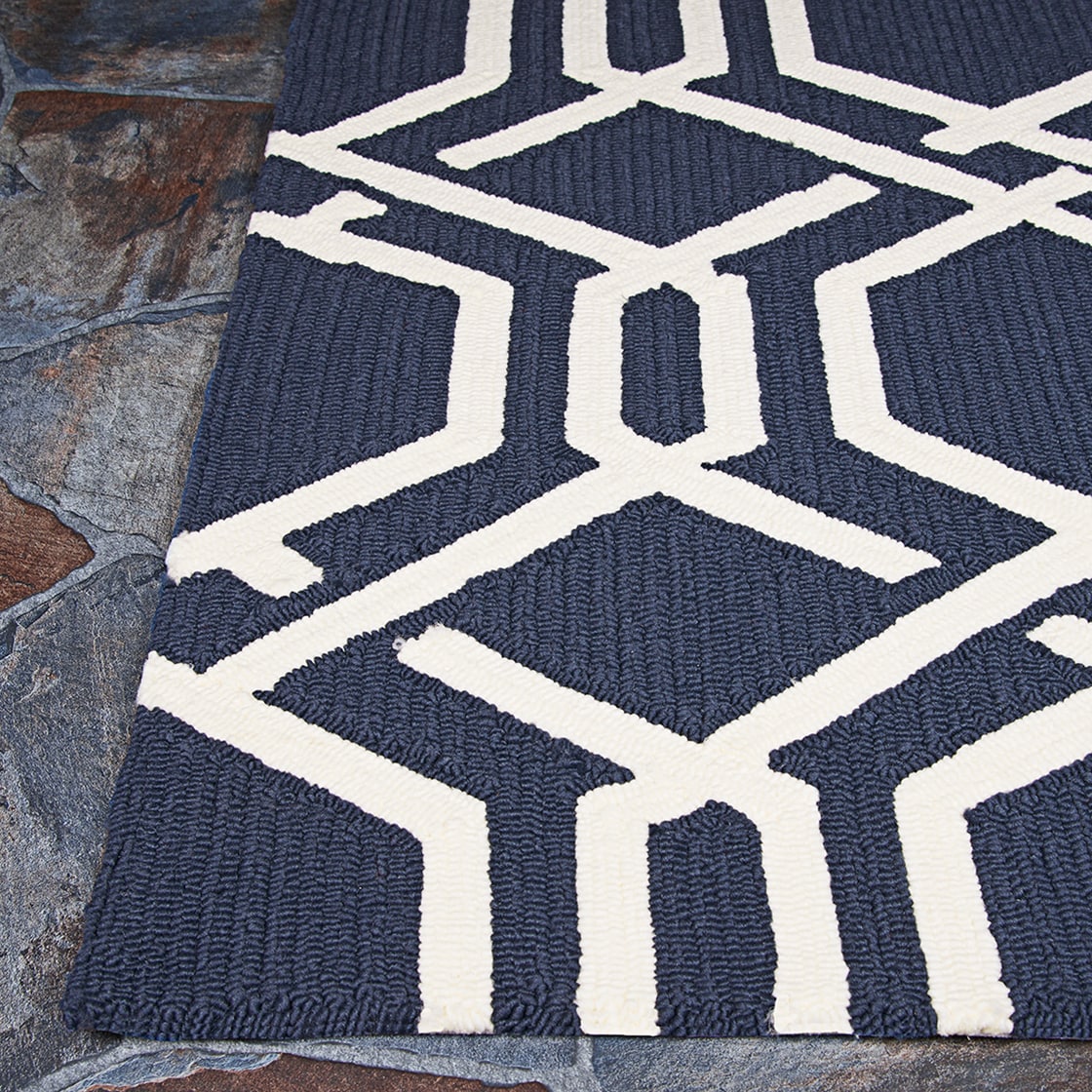 Covington Navy Rectangular Synthetic 3'6" x 5'6" Area Rug