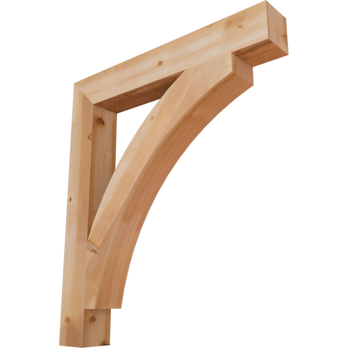 Ekena Millwork BKT06X42X48THR05SWR Thorton block smooth 5-1/2-in x 42-in x 48-in Western red cedar Brown Wood Standard bracket