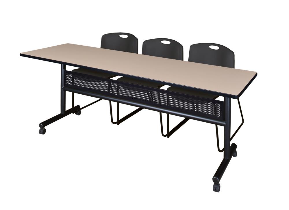 Regency MKFTM8424BE44BK Training Off-white 4-Person Training Table (84-in W x 29-in H)