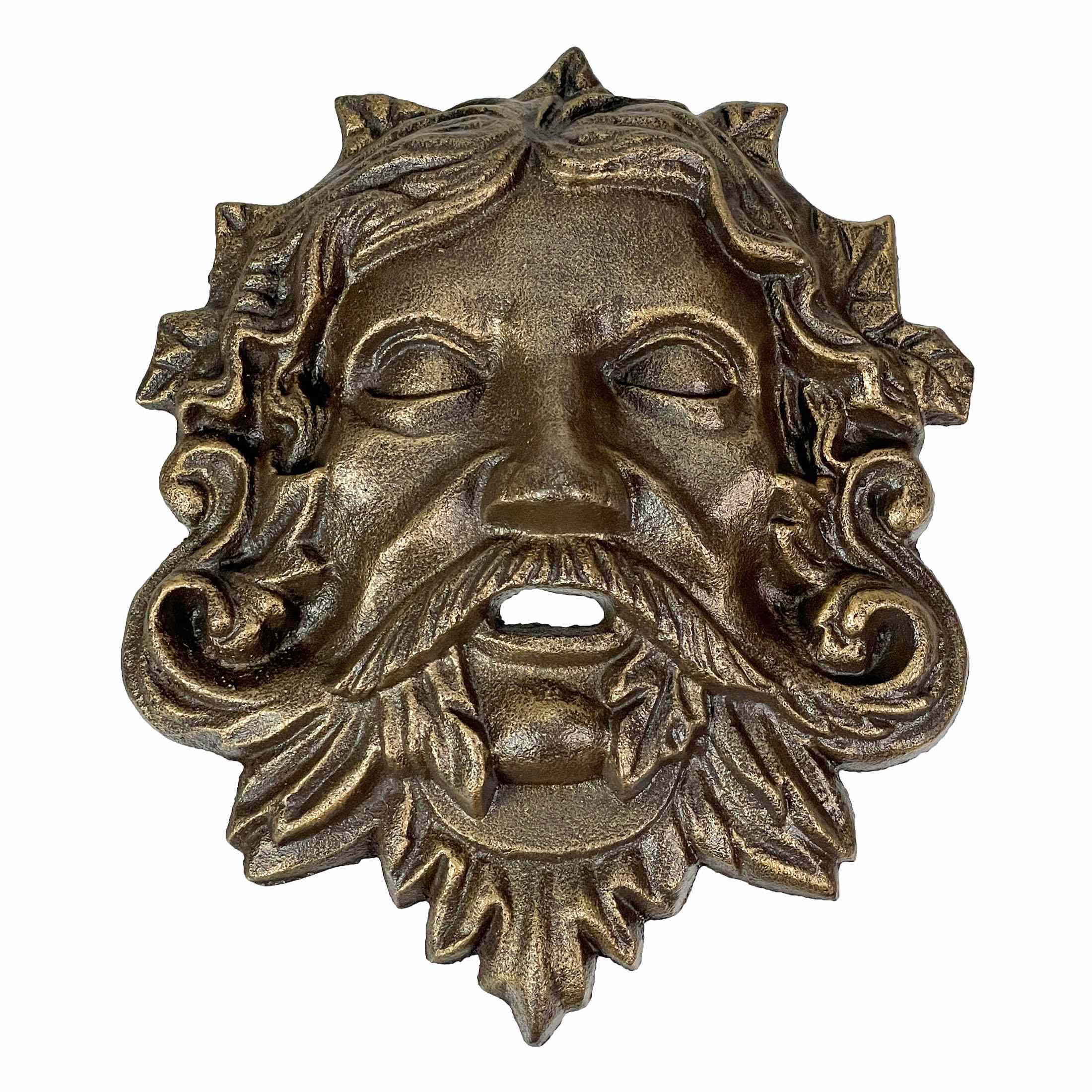 Zeckos ZKO-99003BZ Cast Iron Celtic Green Man Wall Decor Art Hanging - Bronze Finish - Symbol of Nature's Rebirth and Growth - Indoor/Outdoor Garden Sculpture - 9.75-inches Tall - Easy to Hang Wall Home Decor