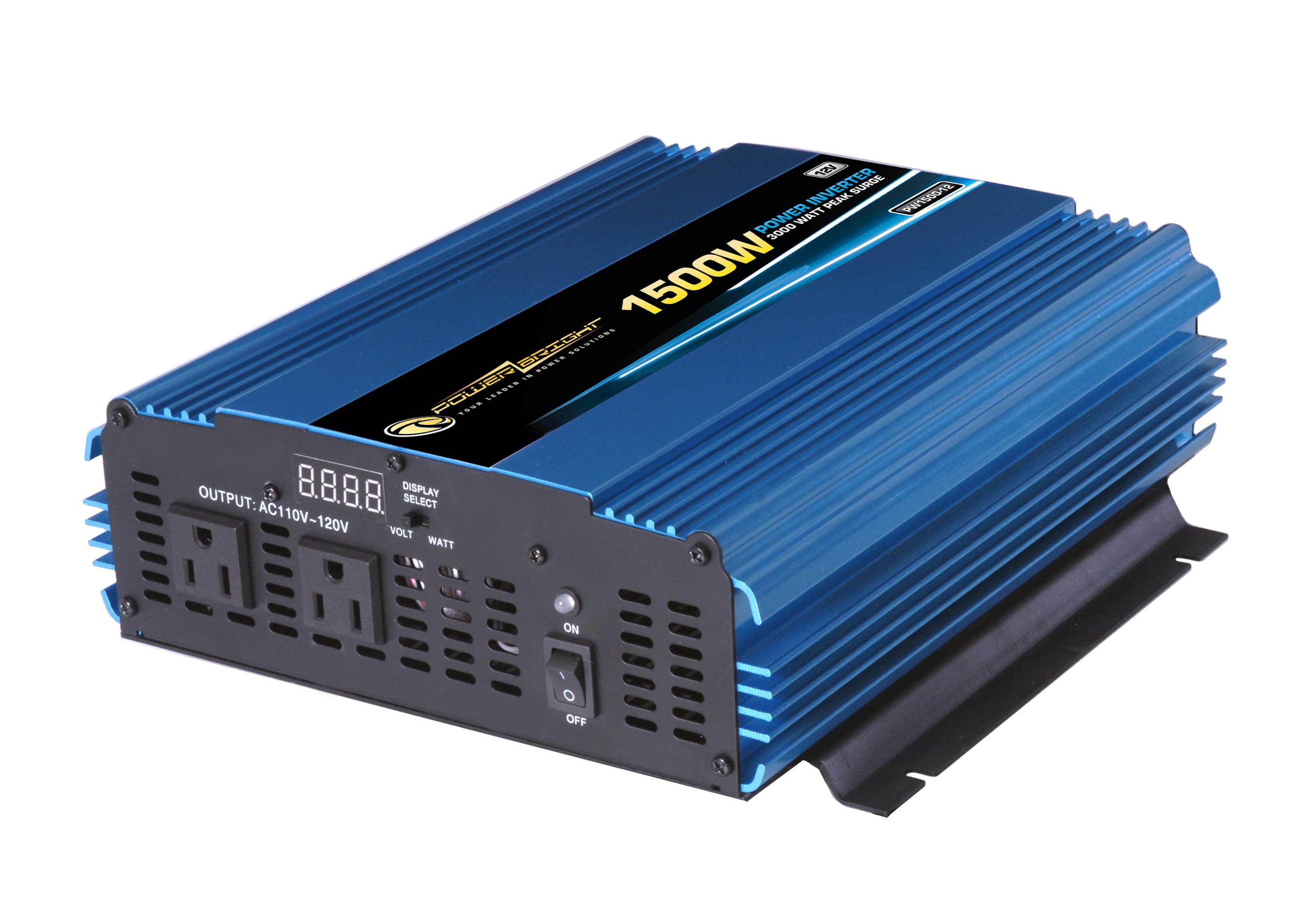 Power Bright 1500-Watt DC to AC Power Inverter with 12.5 Amps Continuous  Output - Anodized Aluminum Case