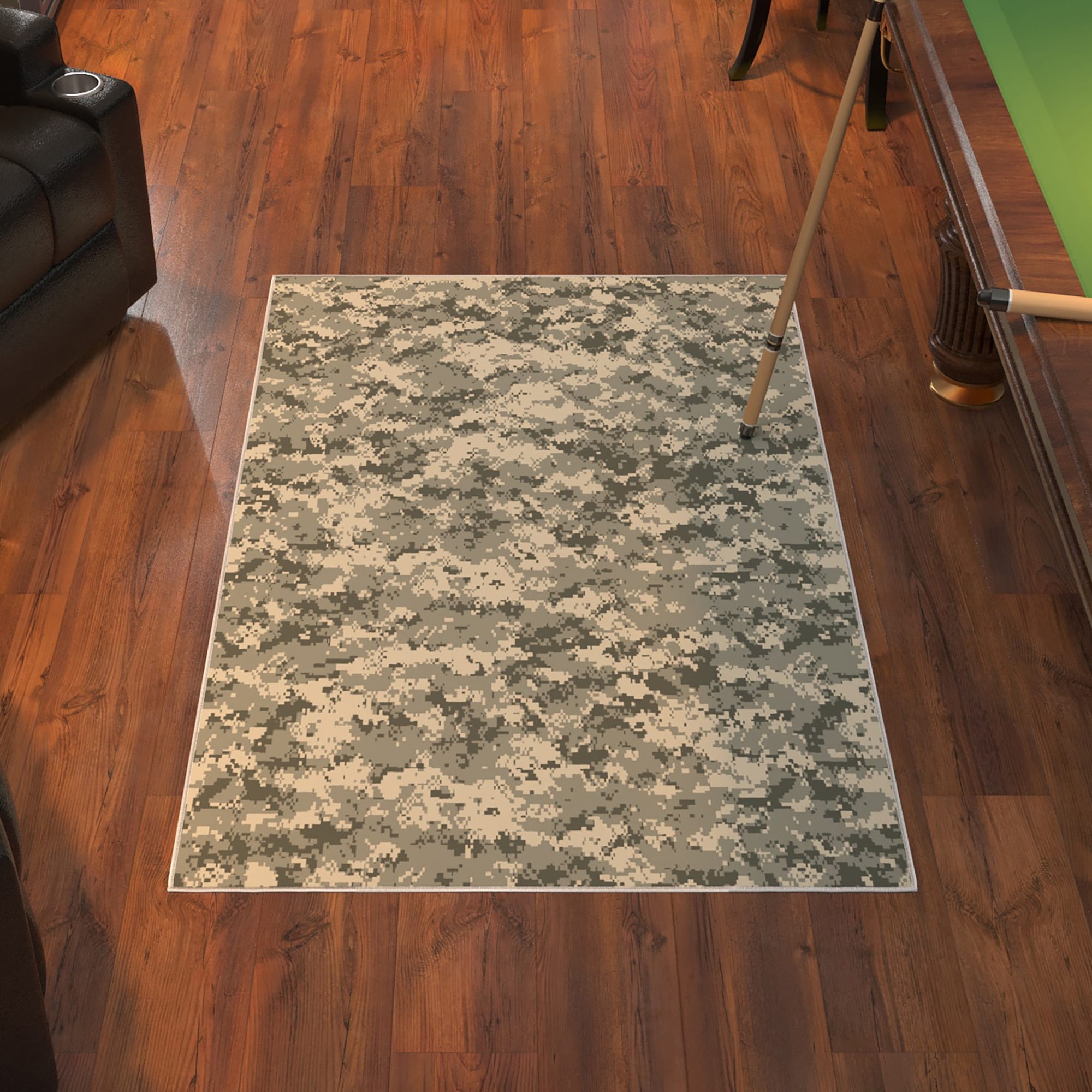 Ottomanson ARMY101-3X5 US ARMY Rug For Man Cave Decor 3 x 5 (ft) Loomed Polyester Green Rectangular Indoor Area rug