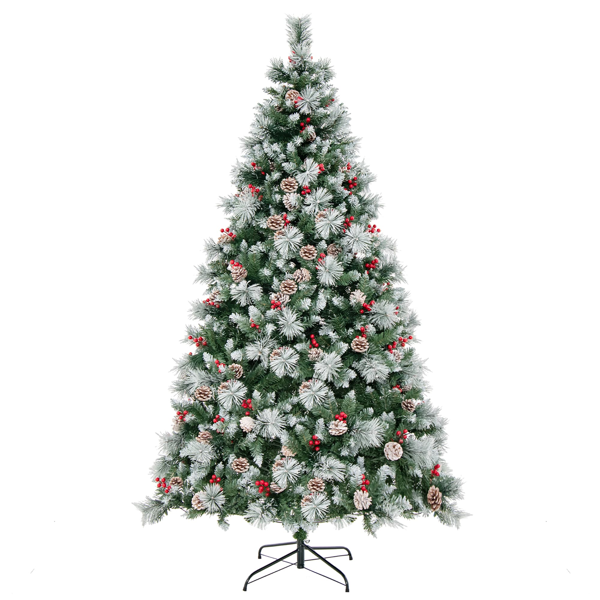 Costway LWS00754 7-ft Pre-lit Artificial Christmas Tree with Multicolor LED Lights