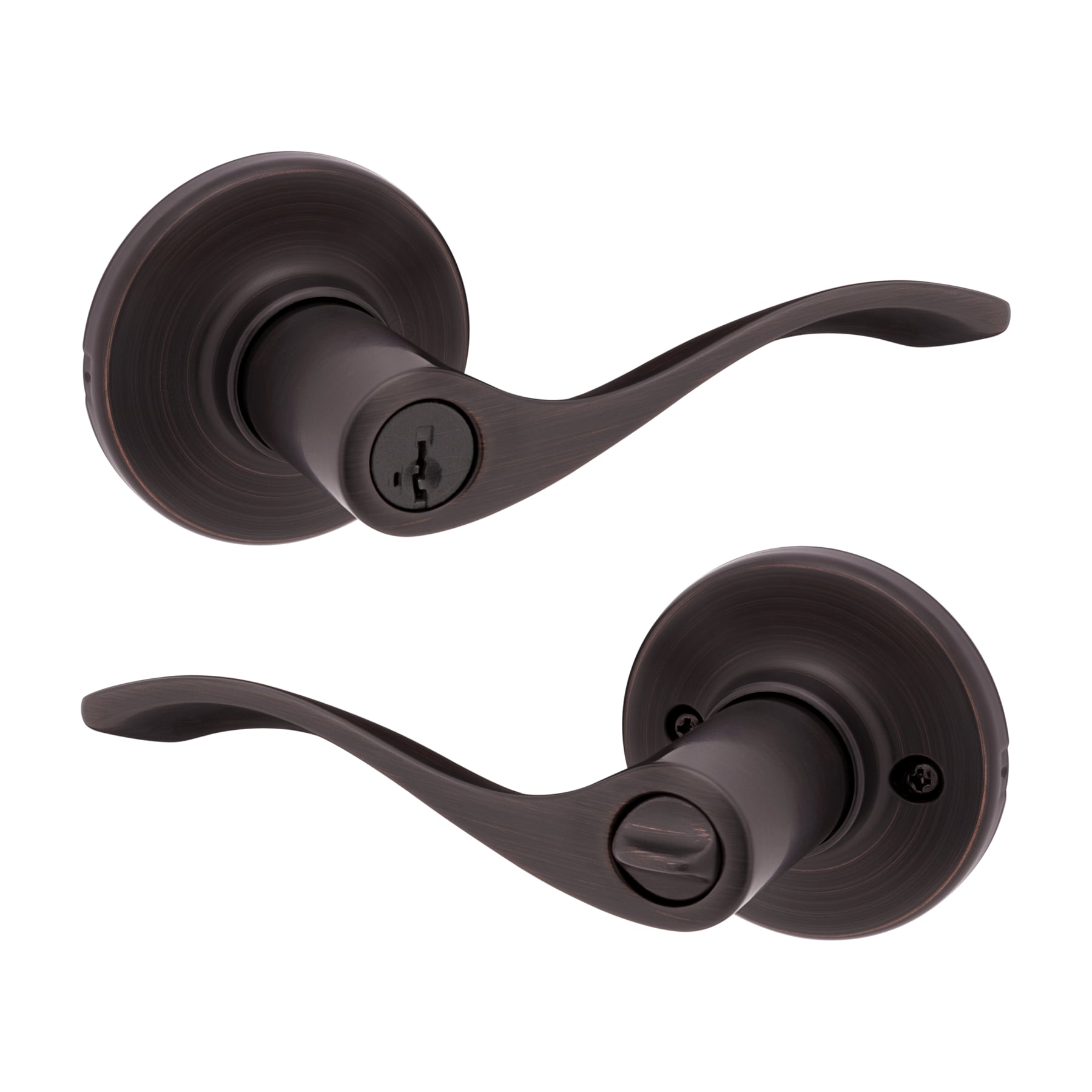 Kwikset Balboa Venetian Bronze Exterior Keyed Entry Door Handle with SmartKey #94050-674