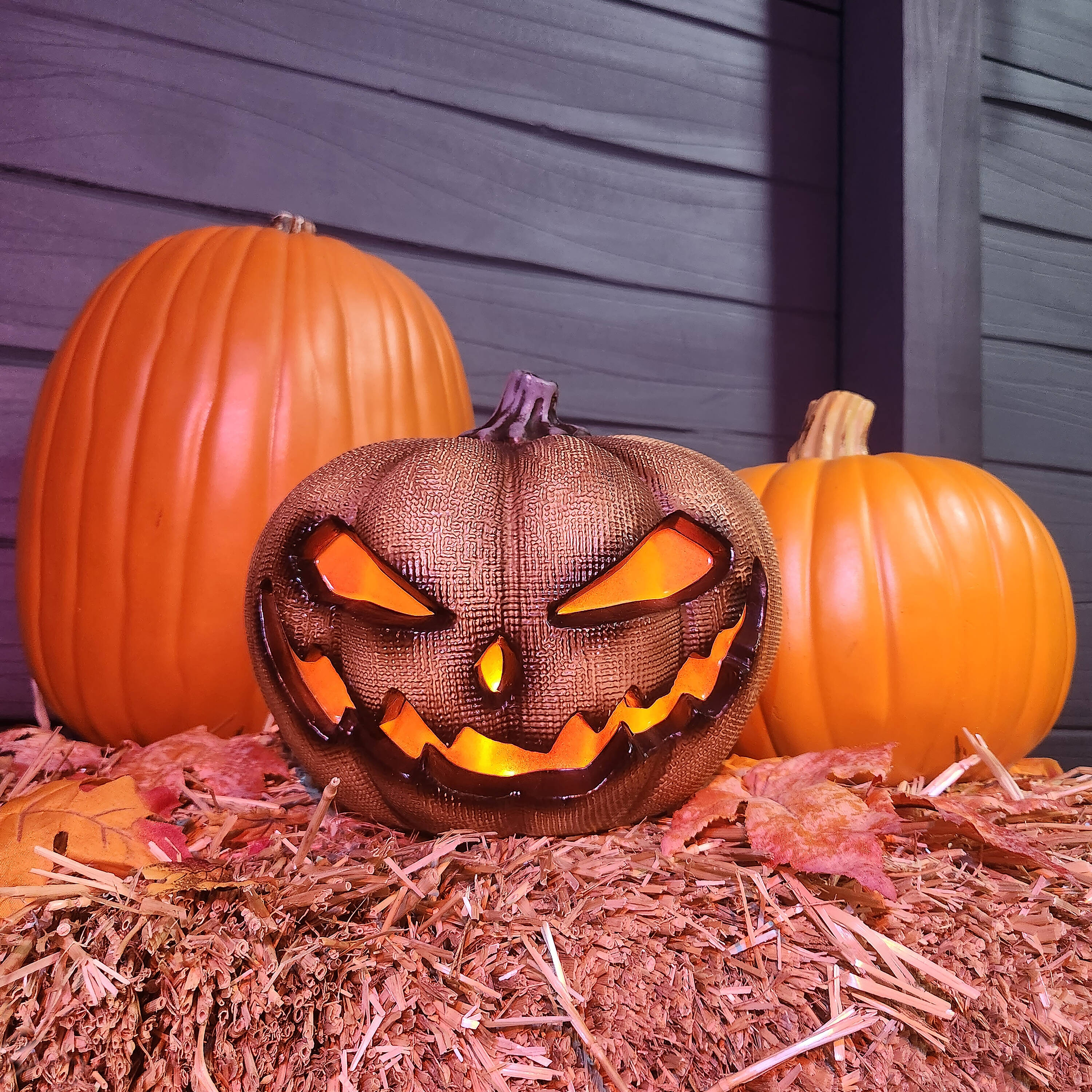 Haunted Living 7.09-in Tabletop Pumpkin Door Decoration in the ...