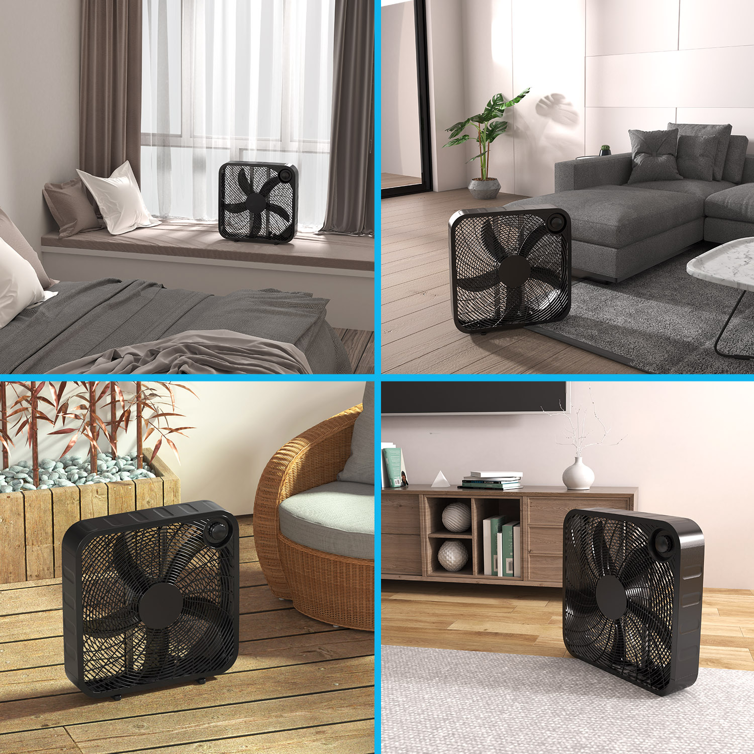 shinic Box Fan, 2 Speeds, 10 Inch Table Fan with Strong Airflow Coolin –  Genoz