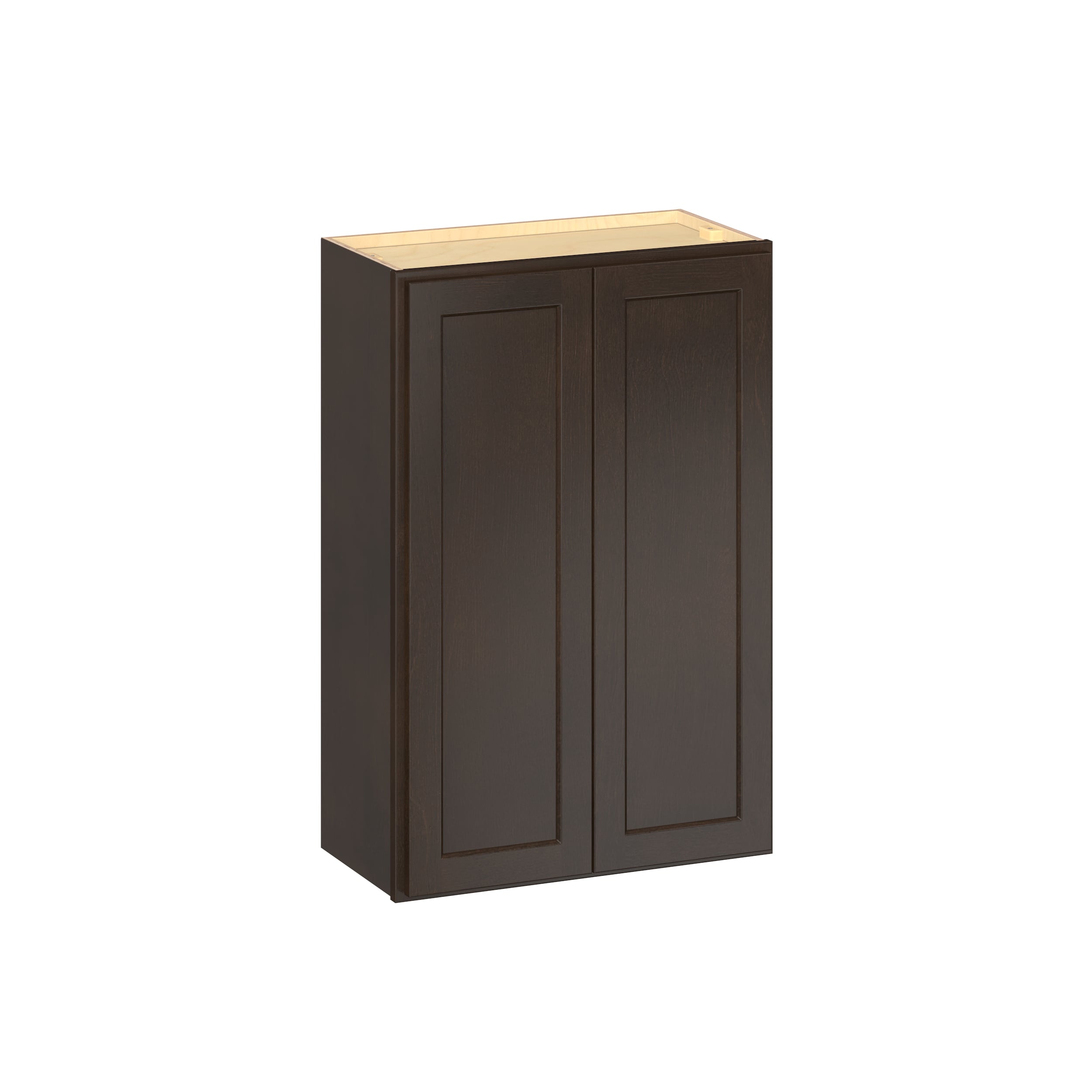 RELIABILT Parkstone II 24-in W x 36-in H x 13-in D Espresso Stained Birch Wall Fully Assembled Plywood Cabinet Flat Panel Shaker