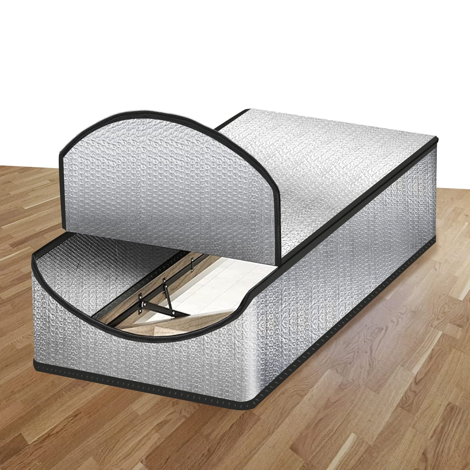 Lukvuzo Attic Stairs Insulation Cover Kit 25 x 54 x 11 Inch Double Bubble Radiant Barrier Reflects 95 Percent Heat Easy Zipper Access 1 Piece #LLU0430D60
