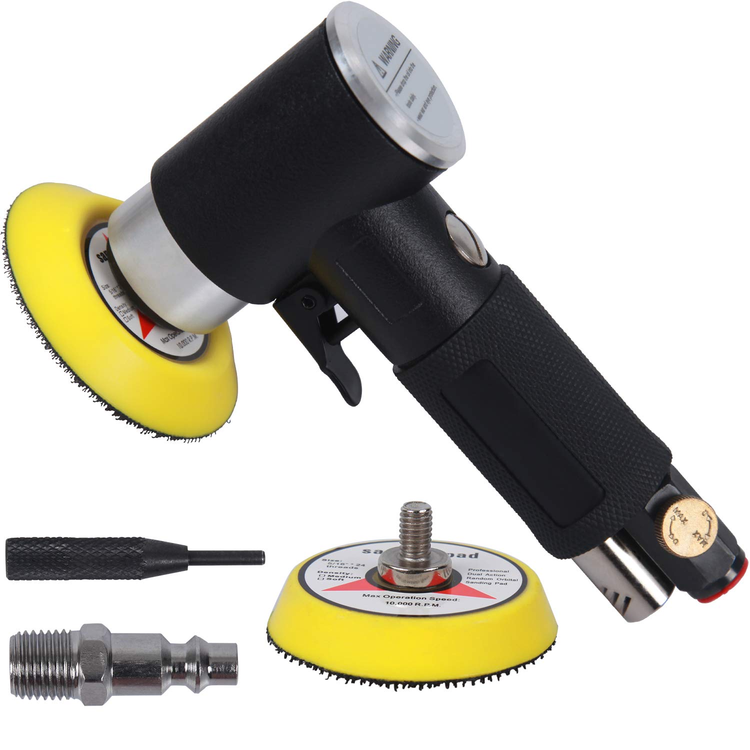 SenQWFa - 2 and 3 Inch Random Orbital Air Mini Sander 15000 RPM Pneumatic Angle Sander Dual Acti...