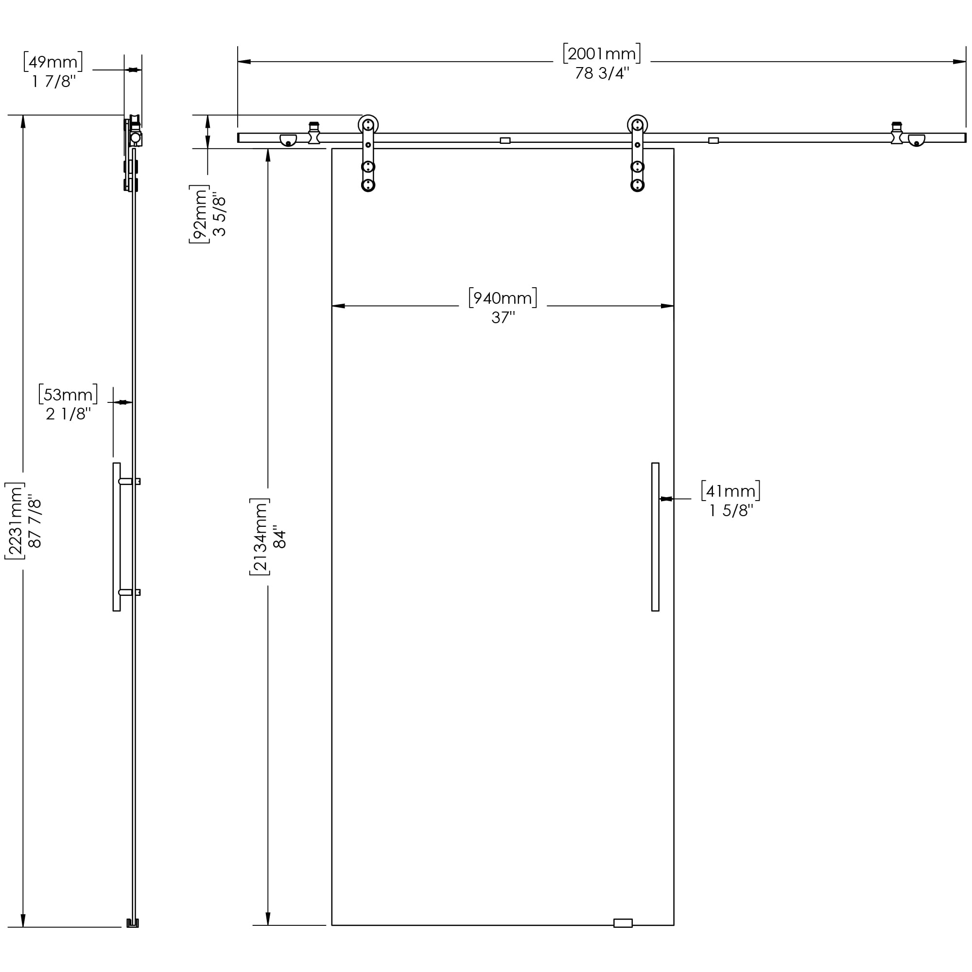 RELIABILT 37-in x 84-in Frosted Glass Barn Door (Hardware Included) in ...