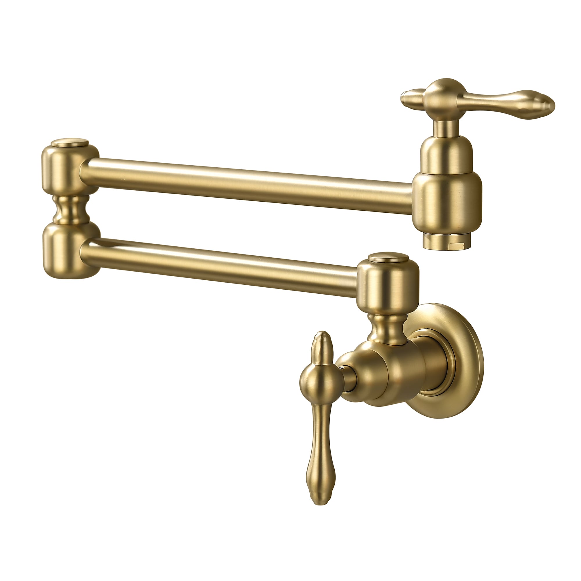 Nestfair SMD1009G Gold Double Handle Wall-mount Pot Filler Kitchen Faucet