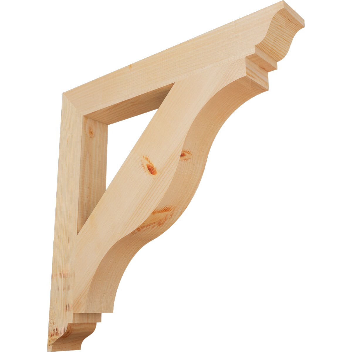 Ekena Millwork BKT04X30X30FST01SDF Funston traditional smooth 3-1/2-in x 30-in x 30-in Douglas fir Brown Wood Standard bracket