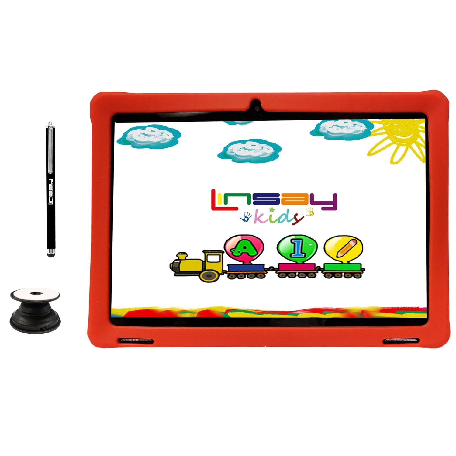 LINSAY F10IPKIDSRP 10.1-in 128 Android 13 Bluetooth Wi-Fi Tablet with Case Included and Pen Included