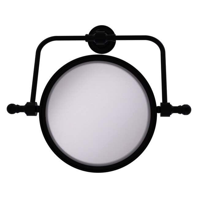 Allied Brass Retro Dot 7-in x 8-in Matte Gray Double-Sided Magnifying Wall-Mounted Vanity Mirror Allied Brass Retro Dot 7-in x 8-in Matte Gray Double-Sided Magnifying Wall-Mounted Vanity Mirror