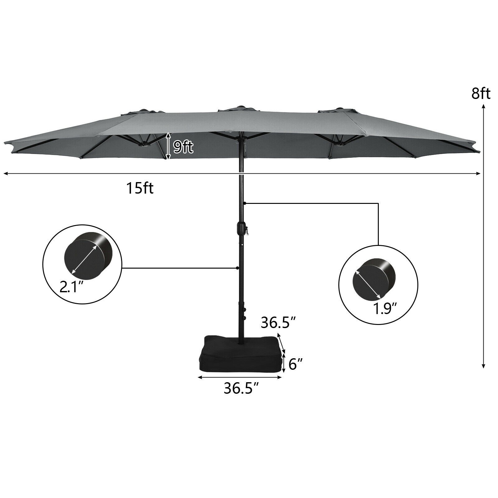 WELLFOR TDG10287CF Umbrellas-2 - View #4