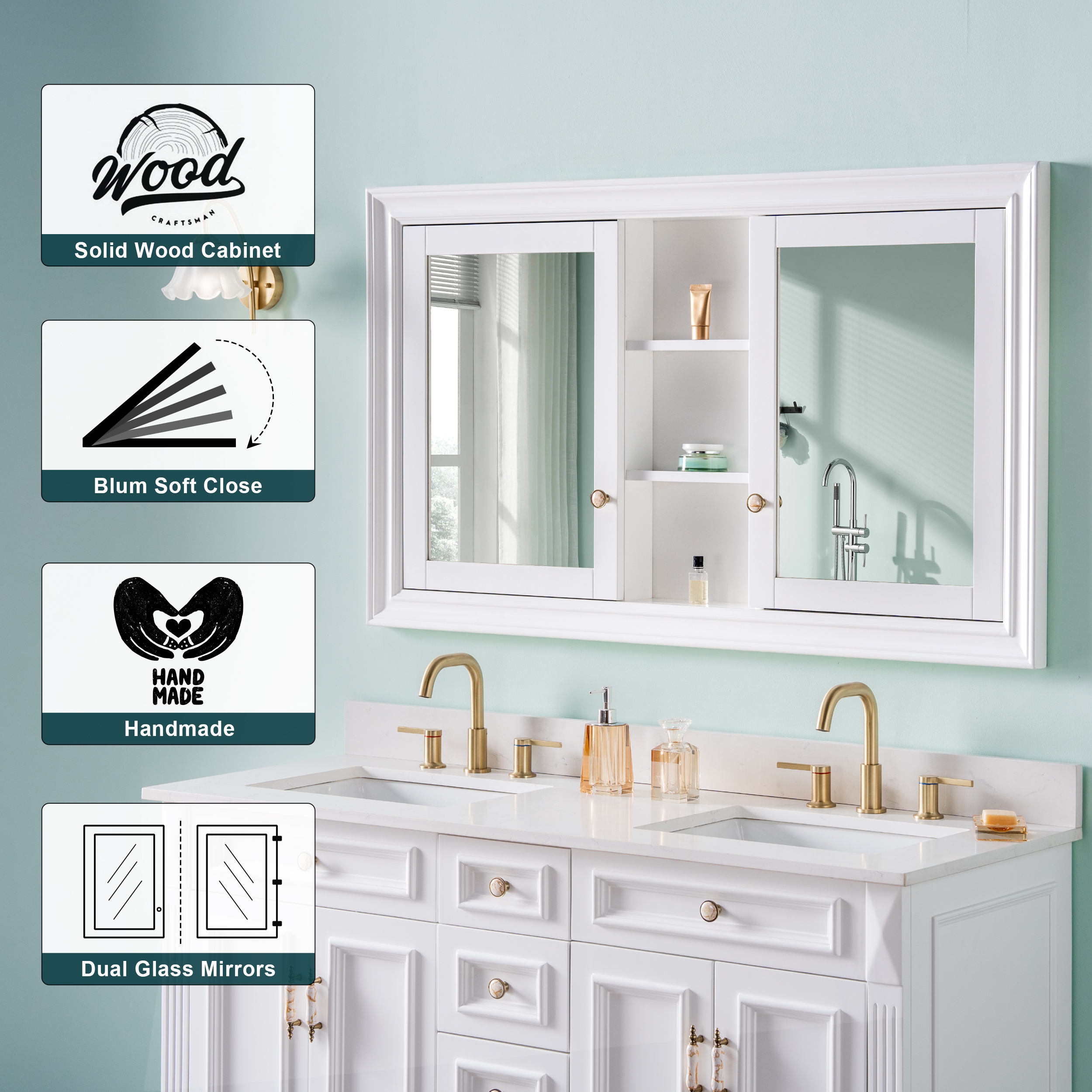 WELLFOR BCB2024GMG -LS Bathroom-Medicine-Cabinets - View #6