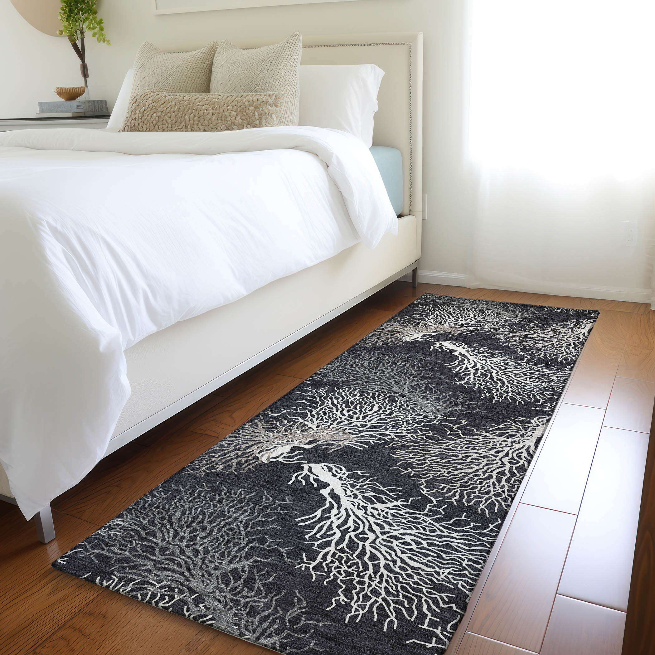 Addison Rugs AMF182MI2X8 Mayfield AMF182MI 2 x 7 (ft) Loomed Polyester Midnight Rectangular Indoor Geometric Machine washable Area rug