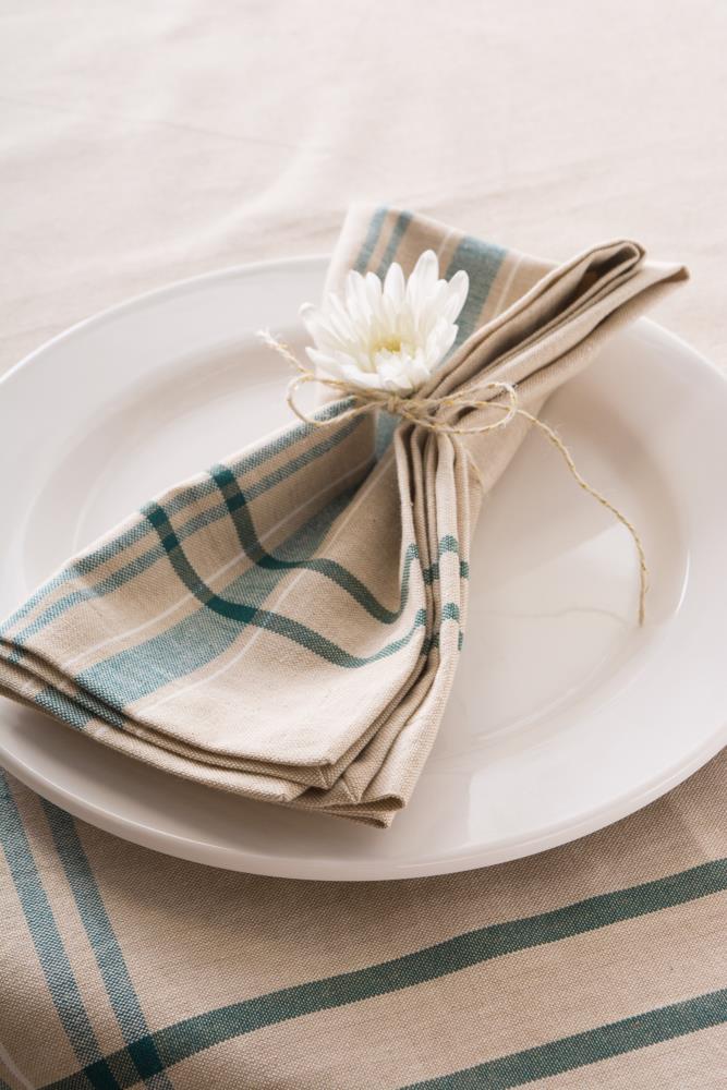 DII Teal French Stripe Napkin (Set of 6)