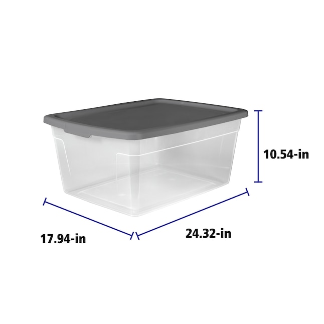 Project Source Large 13.25-Gallons (53-Quart) Clear Tote with Standard ...