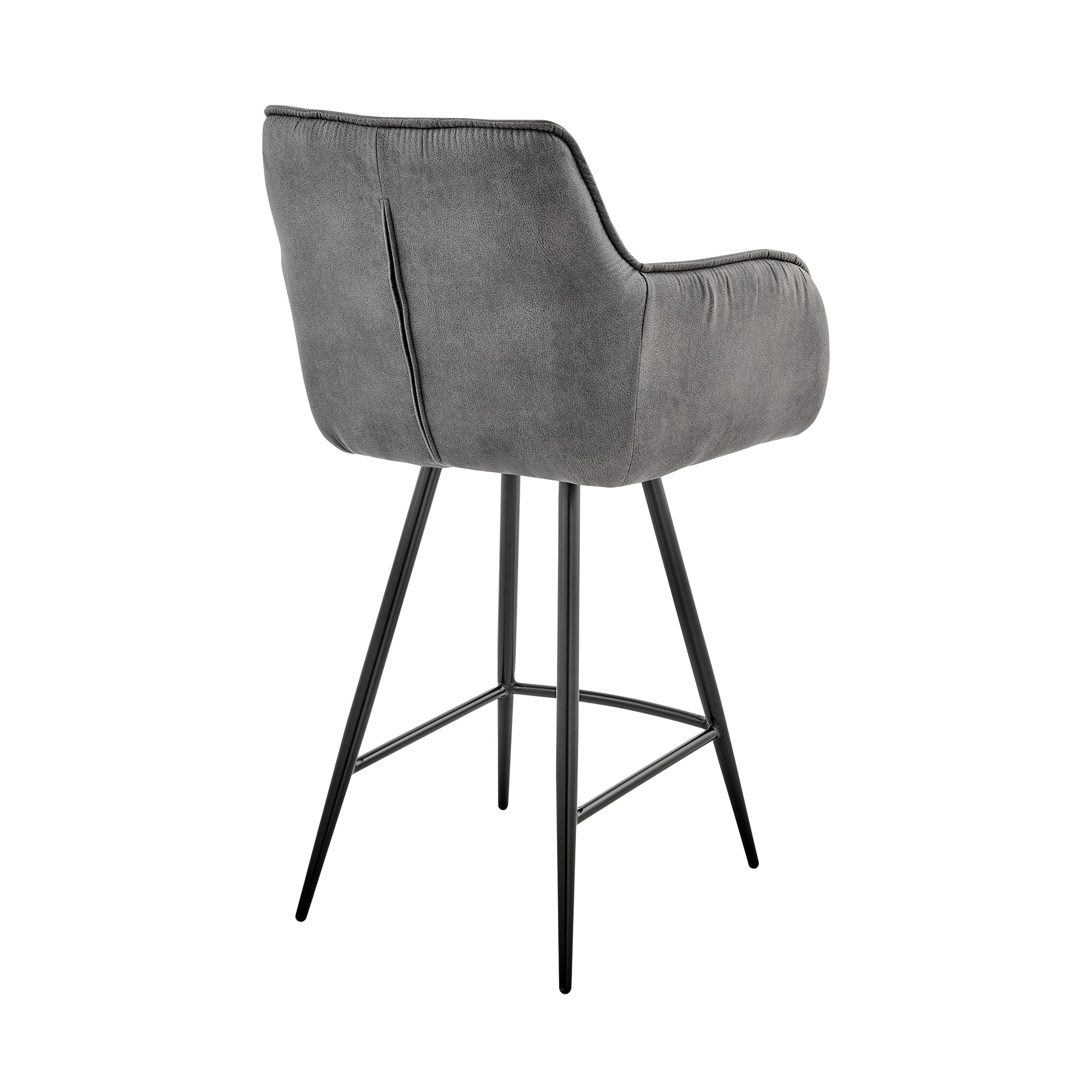 Voorbijgaand toevoegen volgens Armen Living Verona Charcoal/Black 30-in H Bar height Upholstered Metal Bar  Stool with Arms & Back in the Bar Stools department at Lowes.com