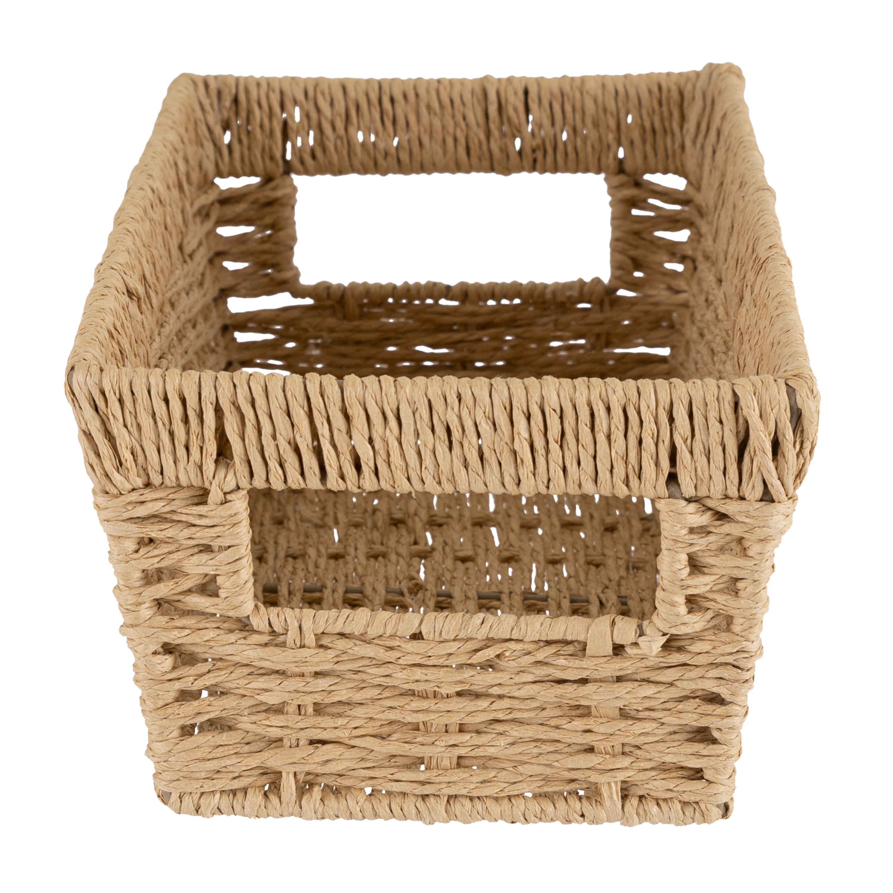 Natural Beige Paper Rope Rectangular Storage Basket