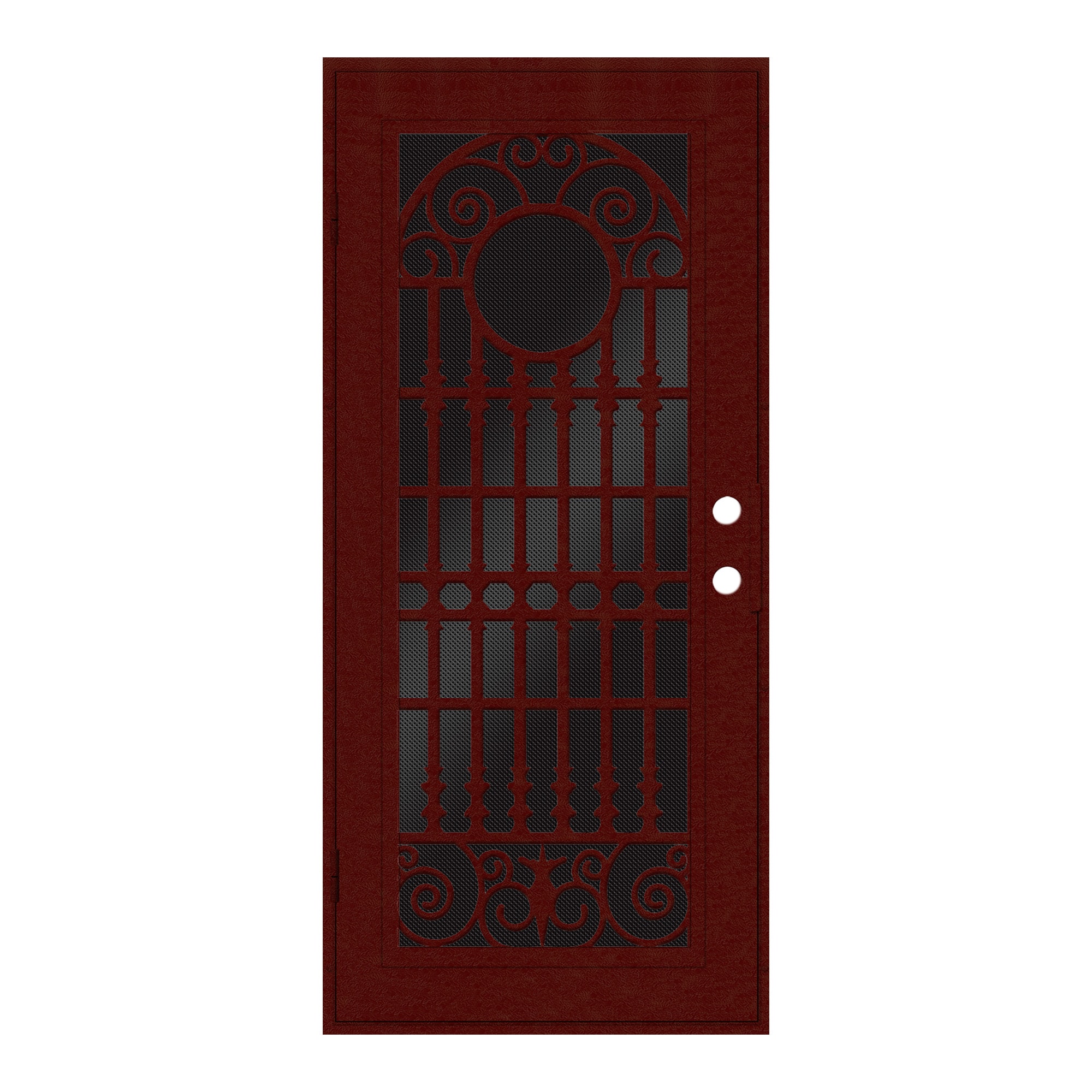 TITAN Premium Aluminum Security Door 30-in x 80-in Wineberry Aluminum Surface Mount Right-Hand Outswing Security Door with Black Screen in Purple -  3S2029CL2WN00A