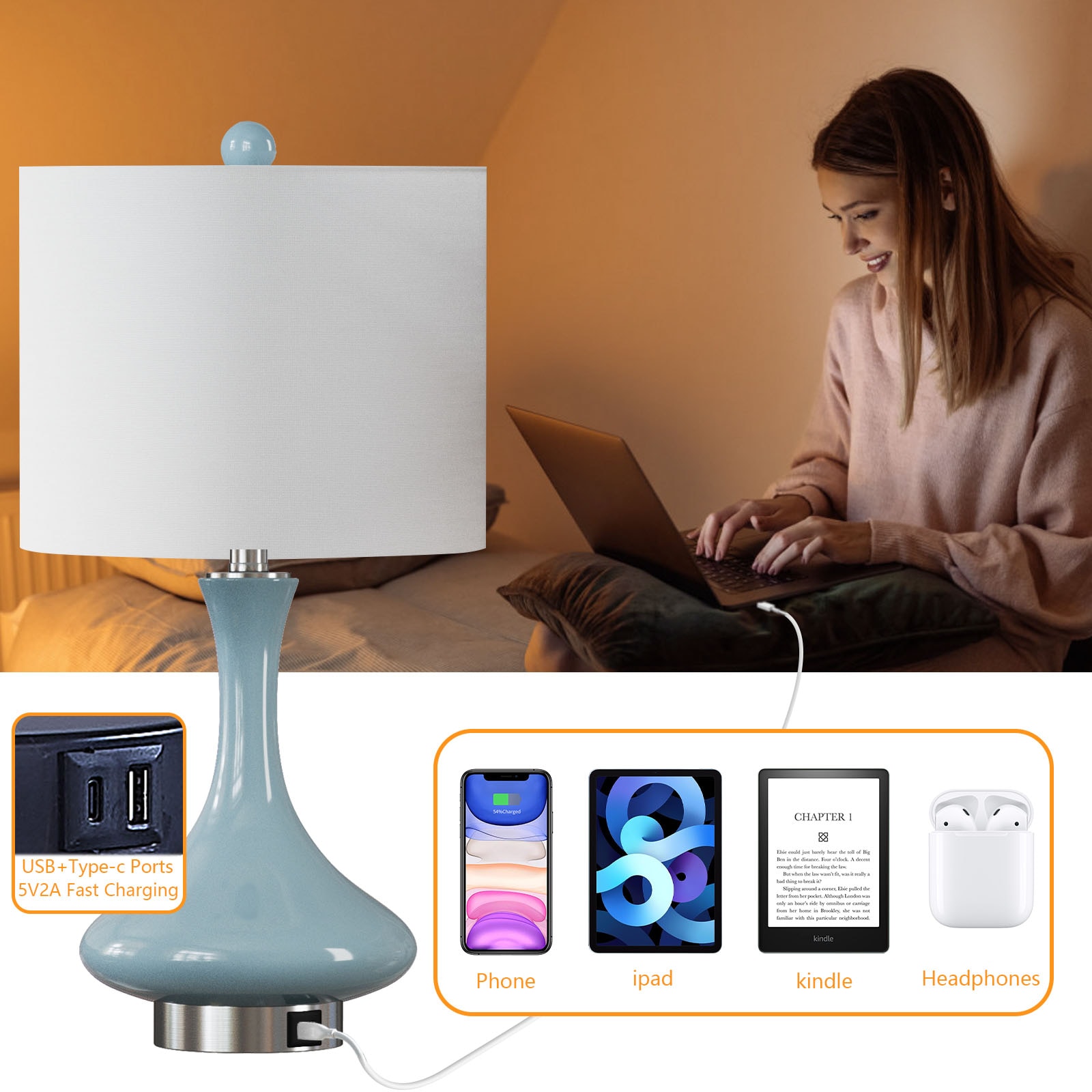 Maxax T252-BU-S Table-Lamps - View #7