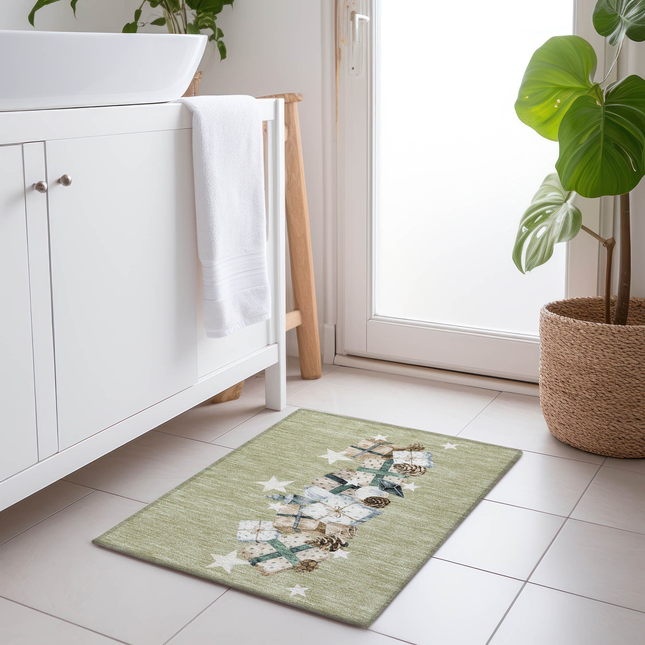 Addison Rugs ACN1825AL20X30 Chantille ACN1825AL 1 x 2 (ft) Loomed Polyester Aloe Rectangular Indoor/Outdoor Machine washable Area rug
