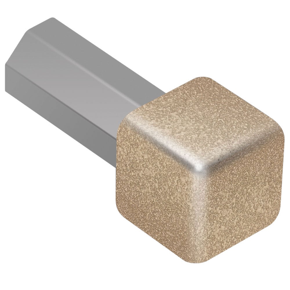 Schluter Systems EV/Q100TSB Quadec 0.375-in W x 1-in L Beige textured color-coated aluminum Aluminum Inside/Outside corner Tile Edge Trim