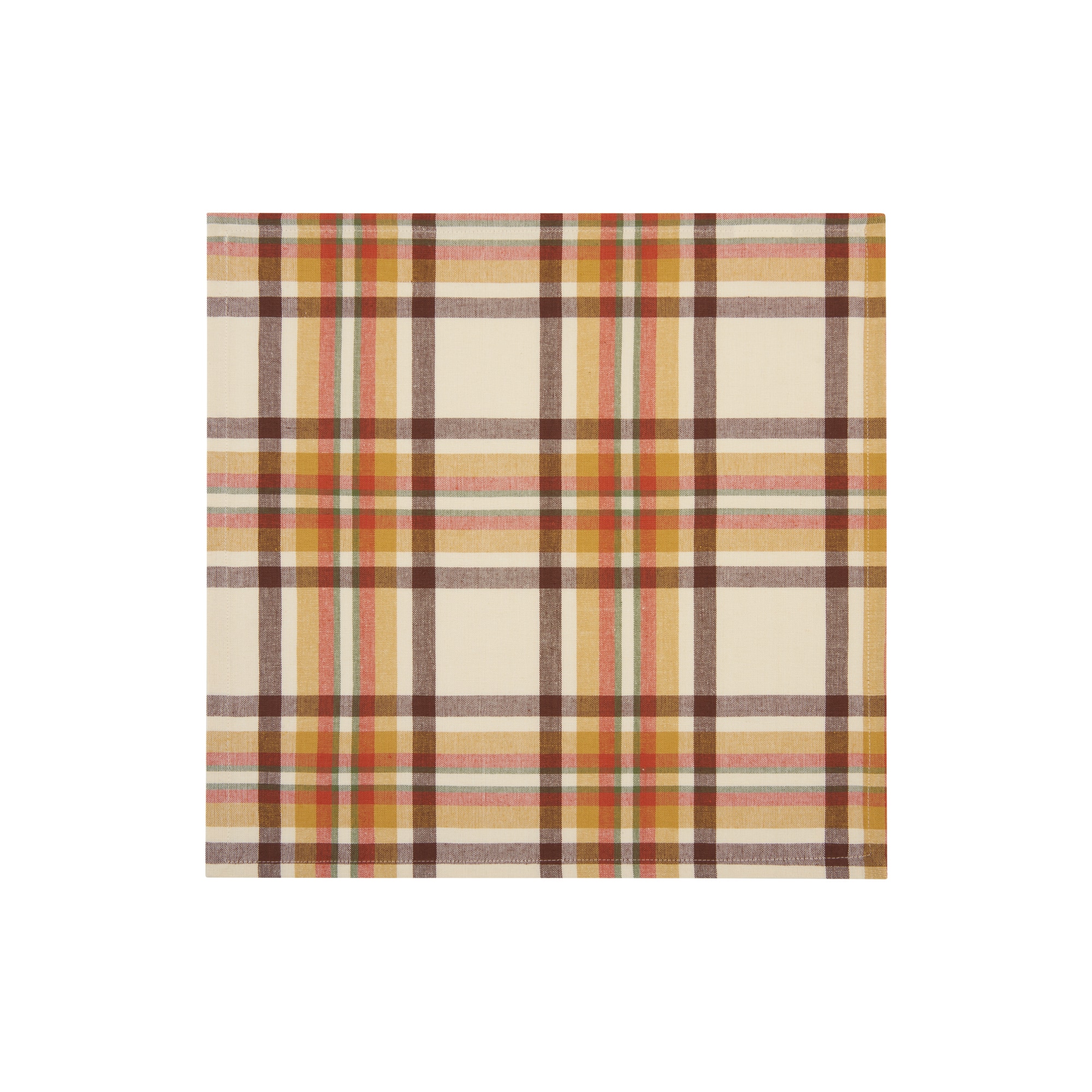 Russet Harvest Plaid Cotton Thanksgiving Napkins, Set of 8