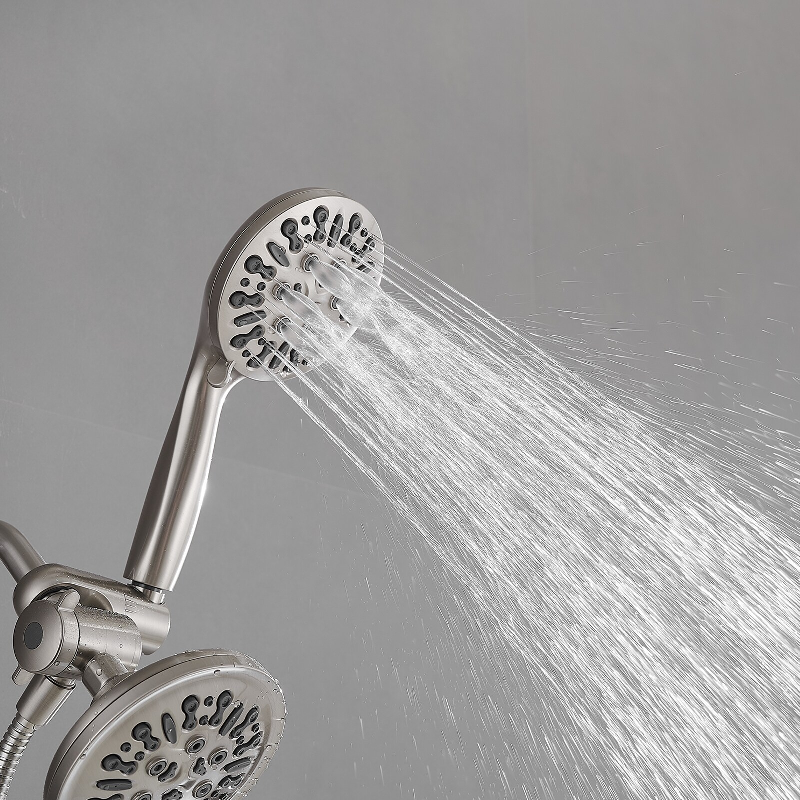 Brushed Nickel Dual Function Handheld Rain Shower Faucet Set