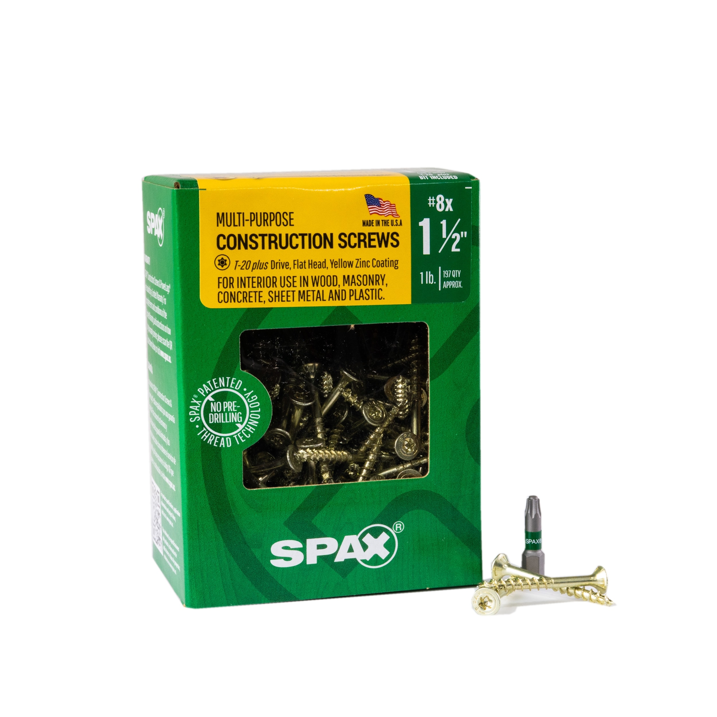 SPAX #6 x 1-1/2-in Zinc-Plated Multi-Material Interior Wood Screws