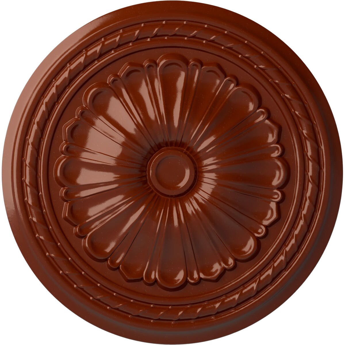 Ekena Millwork CM20ALFIF Alexa 20.5-in W x 20.5-in L Painted Firebrick Polyurethane Whole Ceiling Medallion