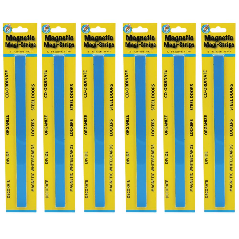 Ashley Productions ASH11017-6 Magnetic Magi-Strips, Blue, 12 -ft Per Pack, 6 Packs