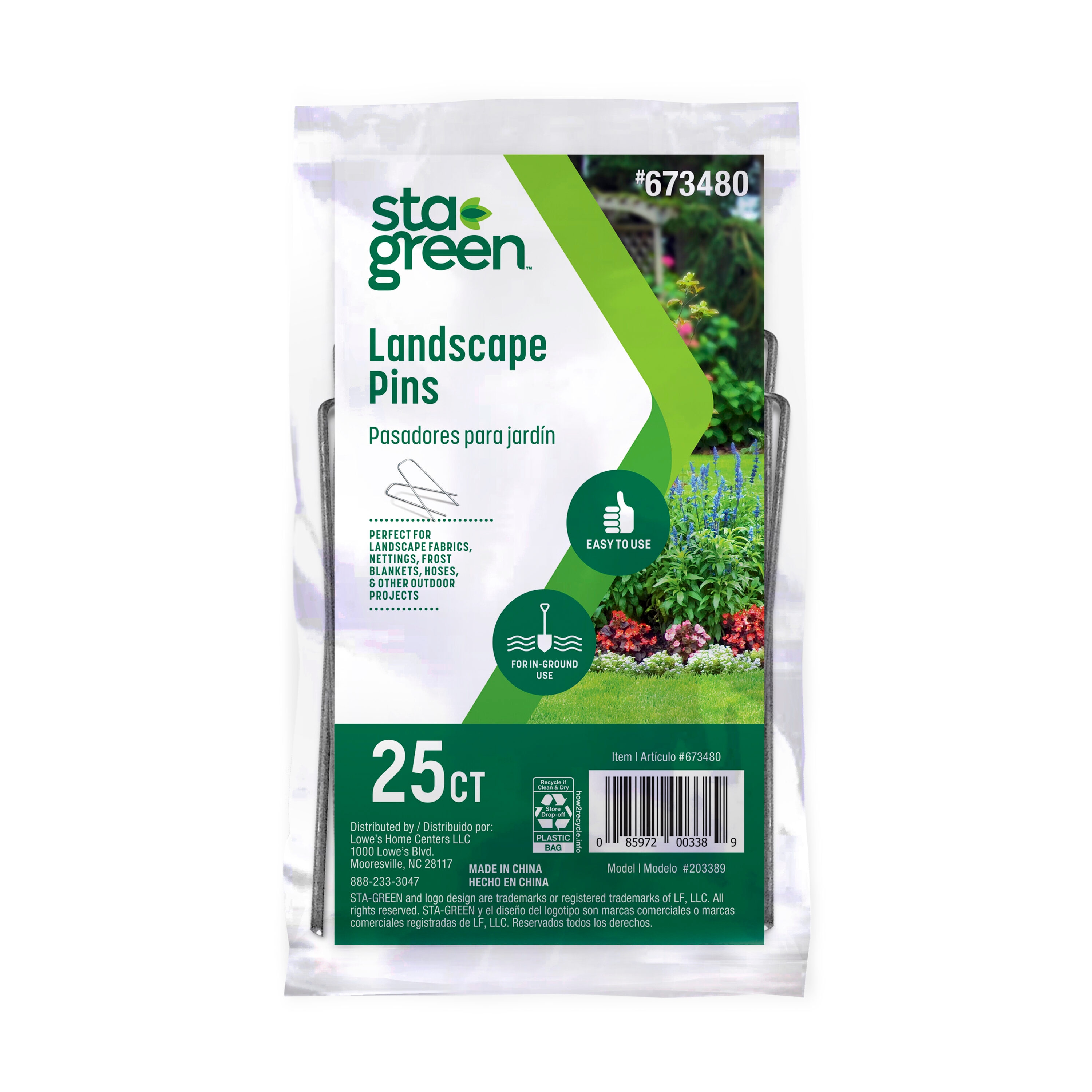 Greenscapes 1 in. W X 6 in. L Steel Landscape Fabric Pins 100 pk