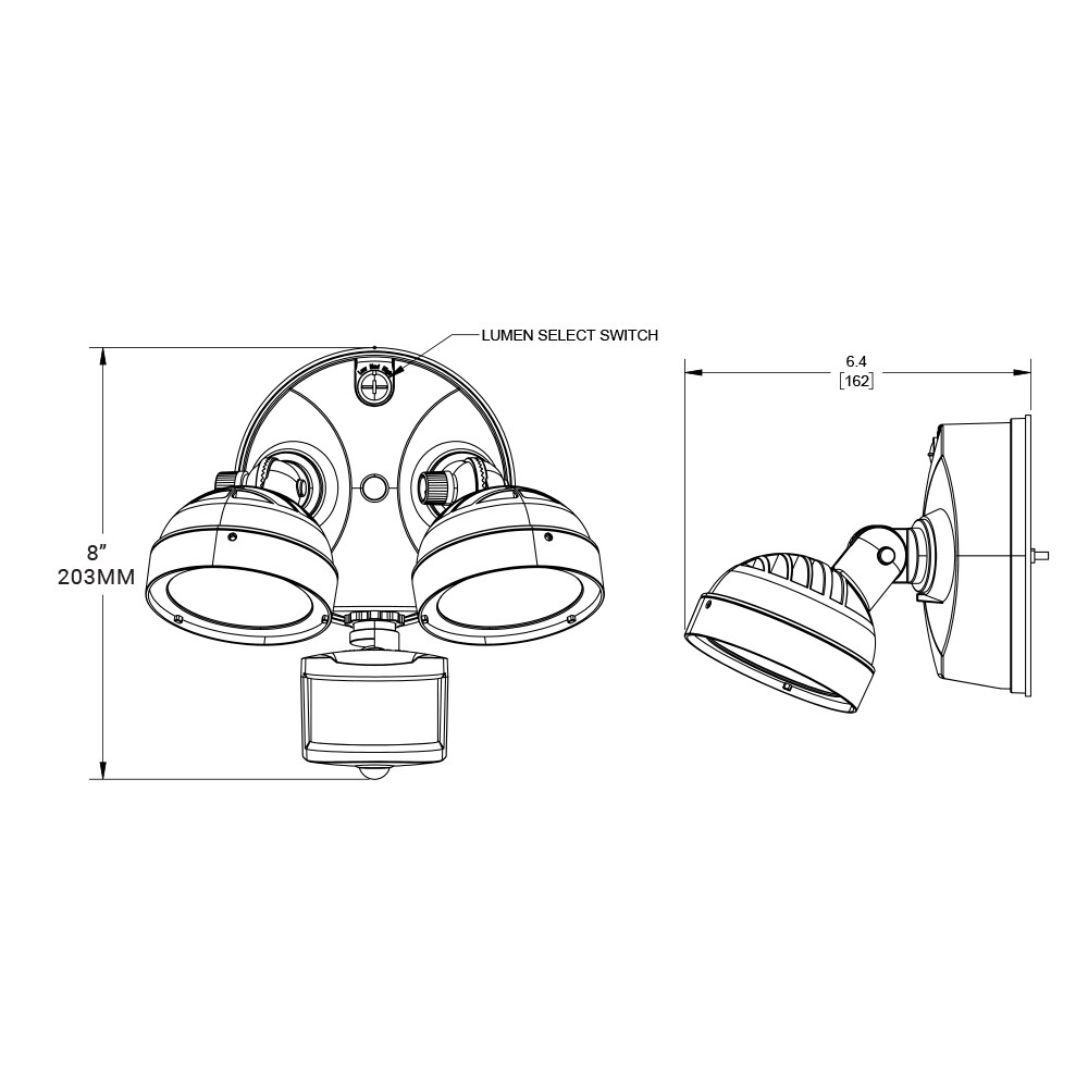 Halo TGS Floodlight 3000-Lumen 27-Watt Bronze Line Voltage Hardwired ...