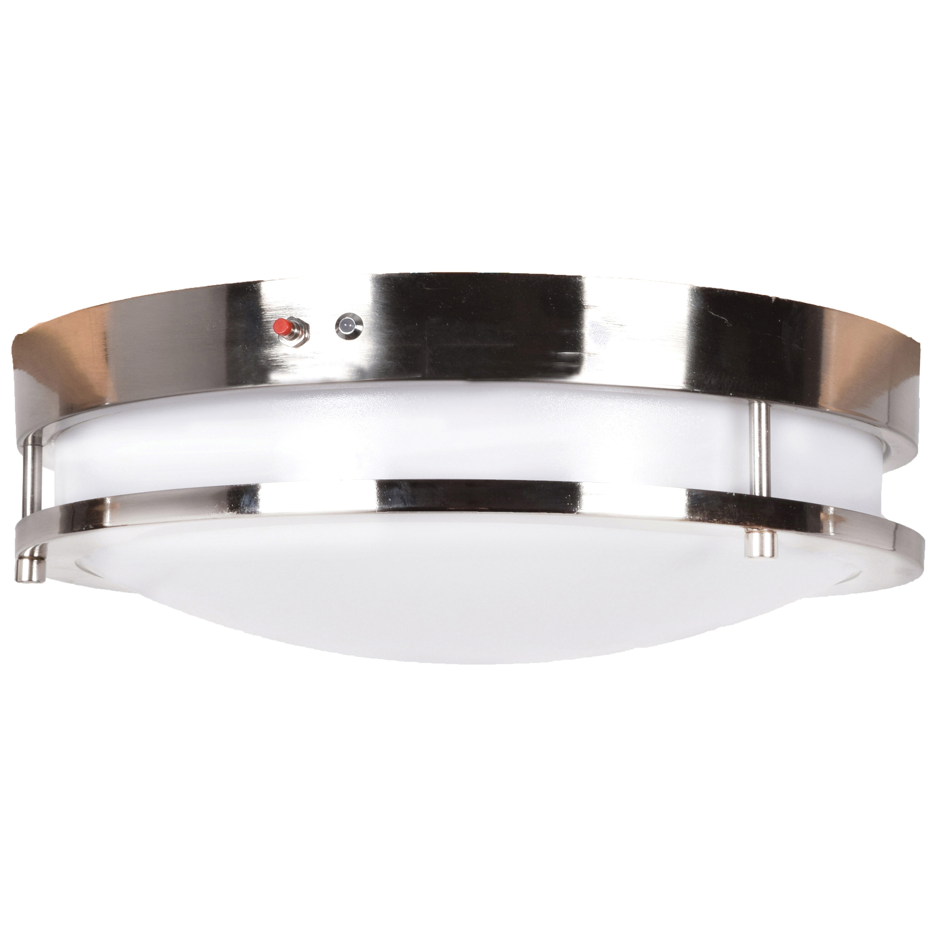 Access Lighting 20466LEDD-BS/ACR Solero 1 -Light 18-in Brushed Steel Integrated LED Flush Mount Light