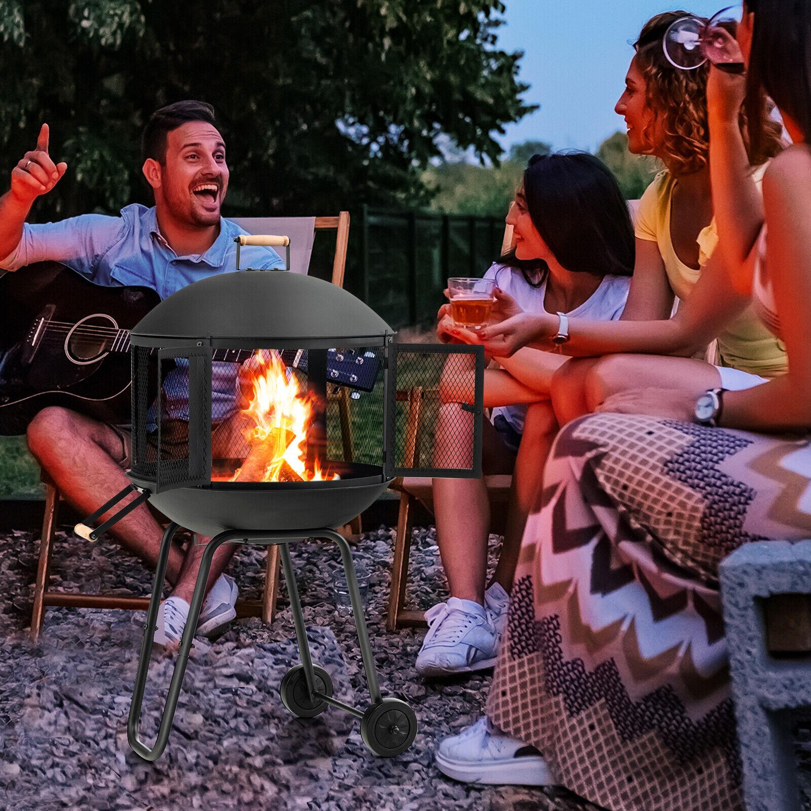 BABOOM Fire Pits 20-in W Black Steel Wood-Burning Fire Pit in the Wood ...