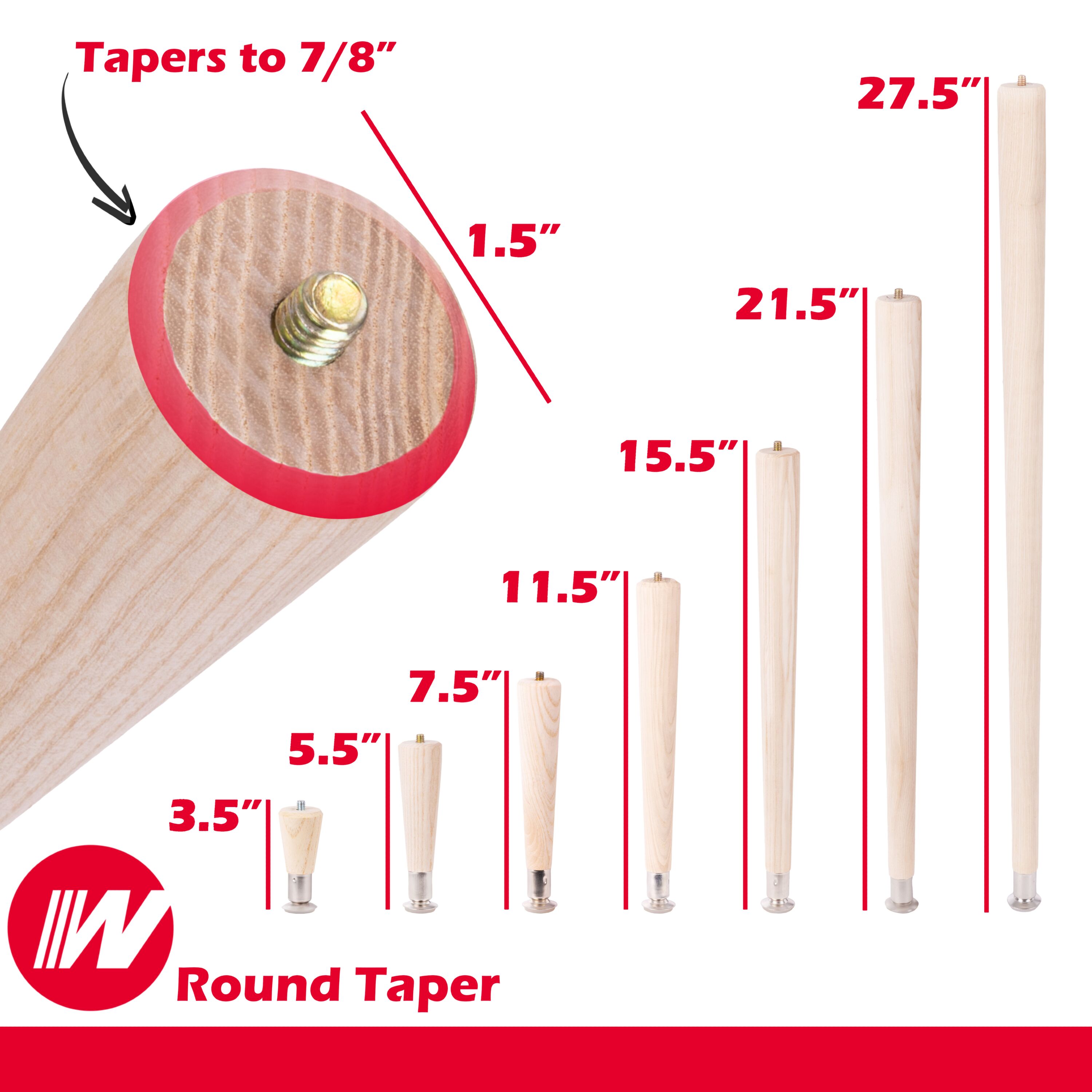 Waddell 2516 Wood-Table-Legs - View #2