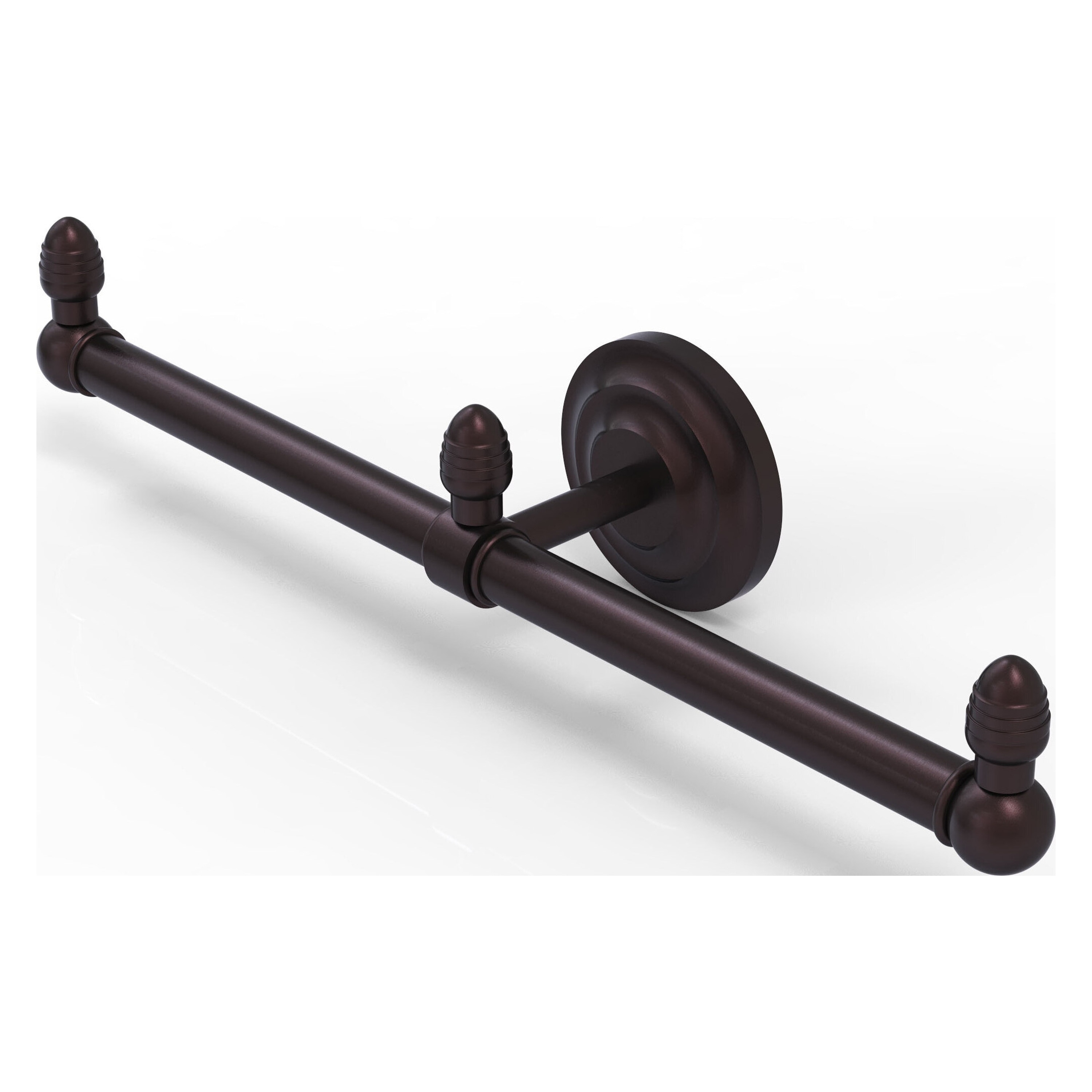 Allied Brass BPQN-HTB-2-ABZ Que New 15-in double Antique Bronze Wall mount Double Towel Bar