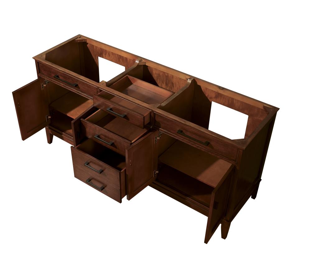 Tobacco Solid Wood Double Freestanding Vanity 72"