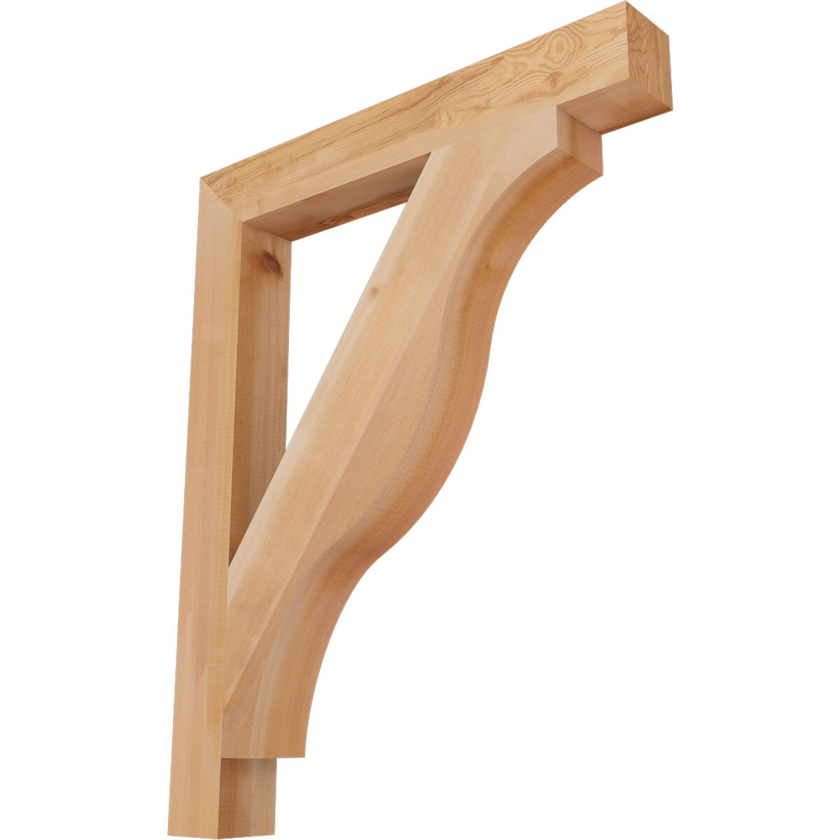 Ekena Millwork BKT04X30X38FST05SWR Funston Block Smooth 3-1/2-in x 30-in x 38-in Western red cedar Brown Wood Standard bracket