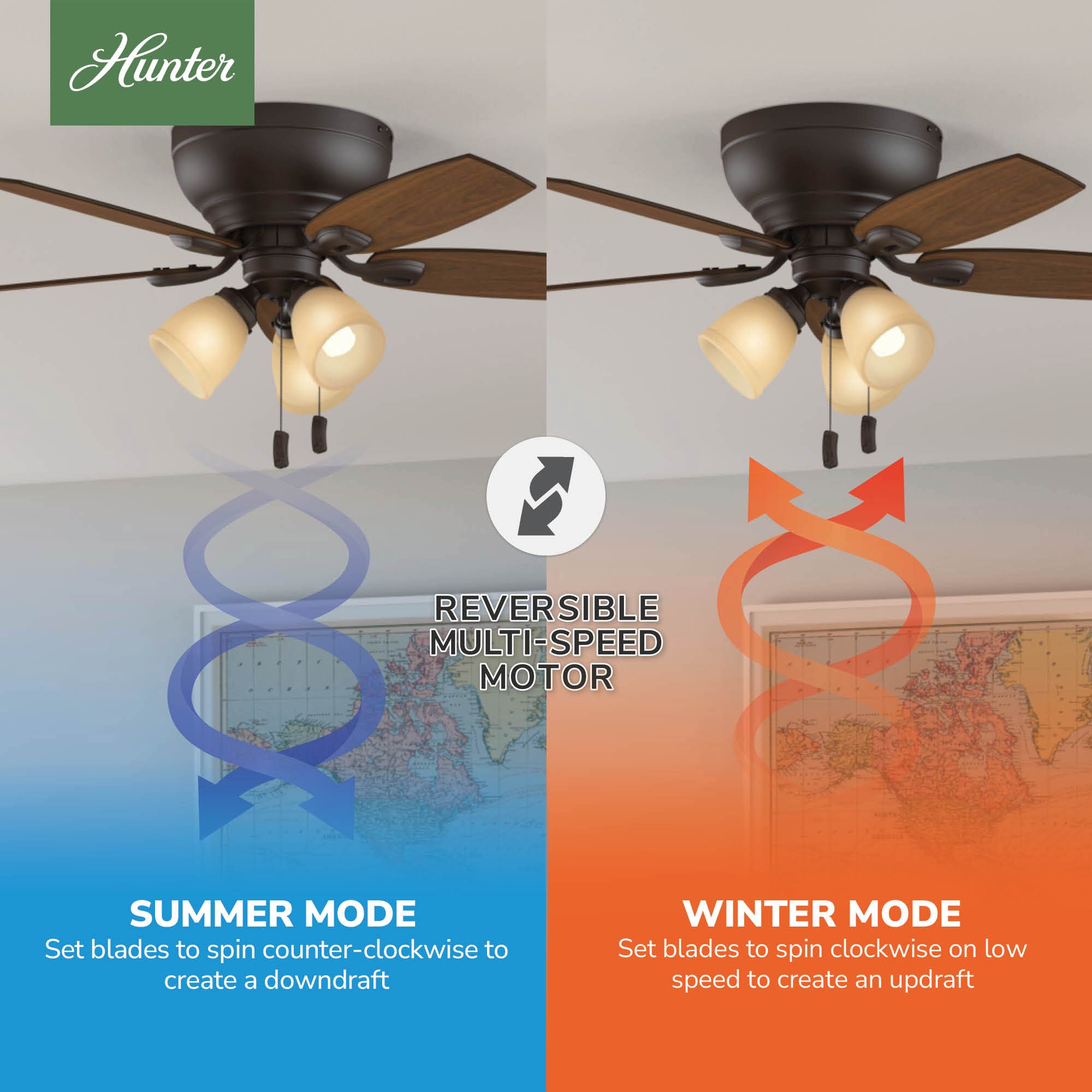 Maiden Bronze 44" Low Profile Ceiling Fan with Lighting