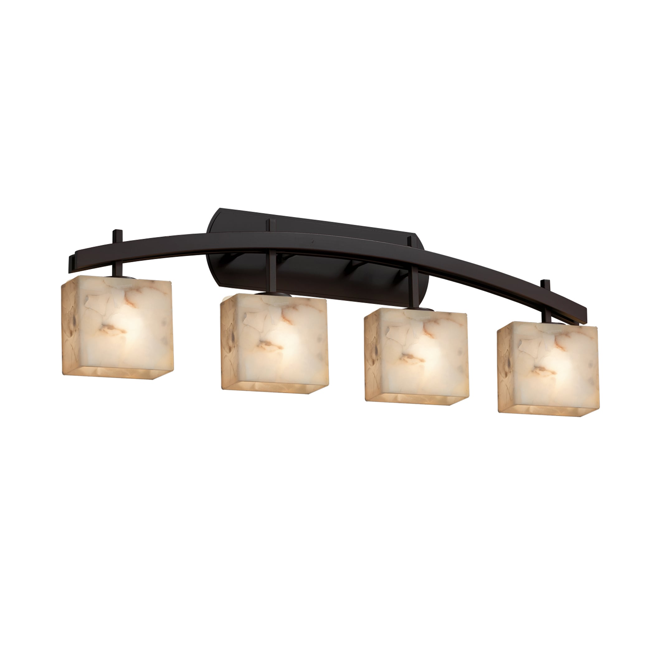 Justice Design Group ALR-8594-55-DB-LED4 Alabaster Rocks 35.5-in 4-Light Dark Bronze LED Transitional Vanity Light