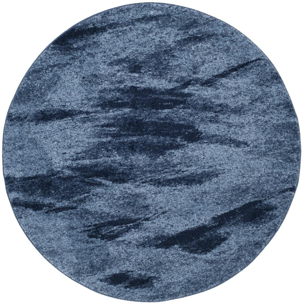 Safavieh RET2891-6065-8R Retro Azusa 8 x 8 (ft) Loomed Polypropylene Light Blue/Blue Round Indoor Abstract Area rug