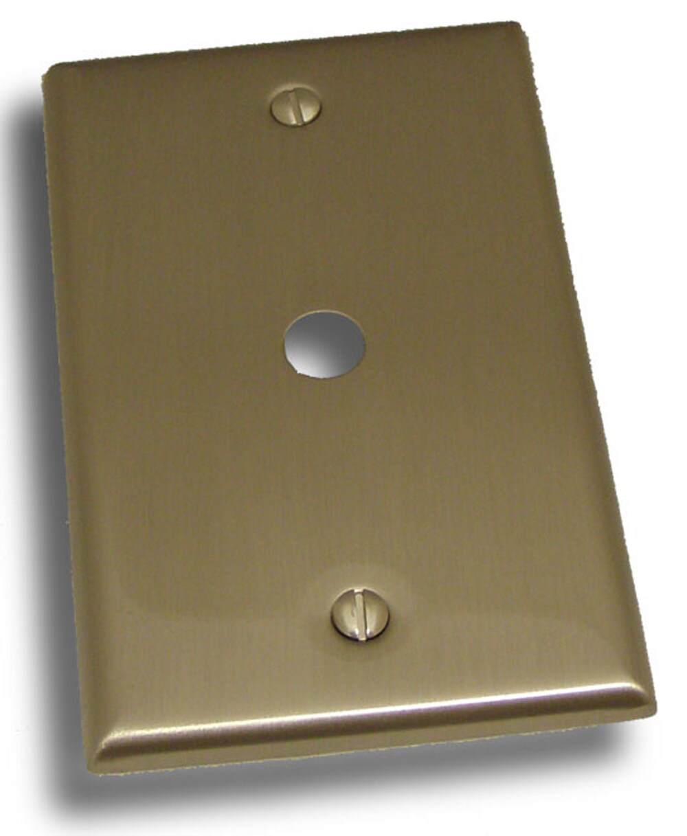 Residential Essentials 10812SN 1 -Gang Standard Size Satin nickel Steel Indoor Round Wall Plate