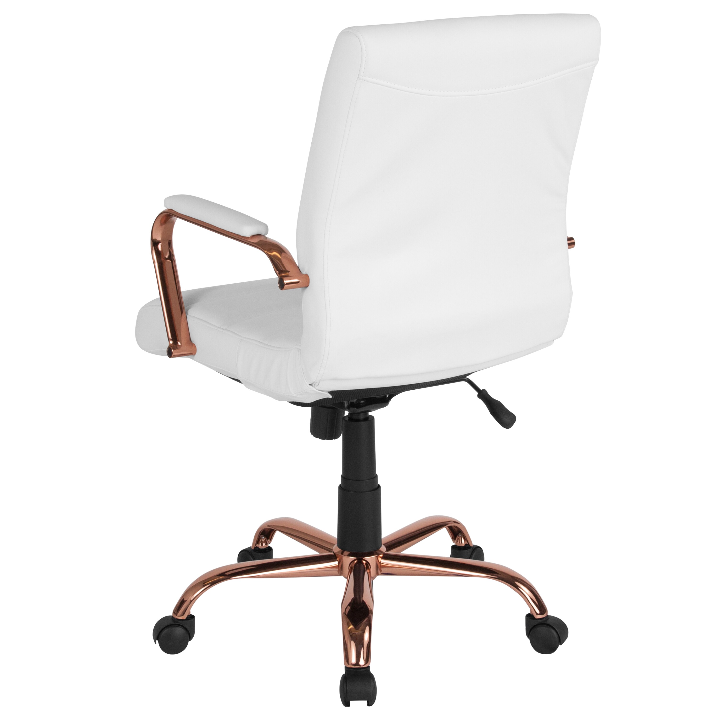 white and rose gold computer chair