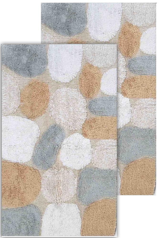 Bath Rug Cotton Non-Skid Backing Multicolor Pebble Stone - On Sale - Bed  Bath & Beyond - 18005624