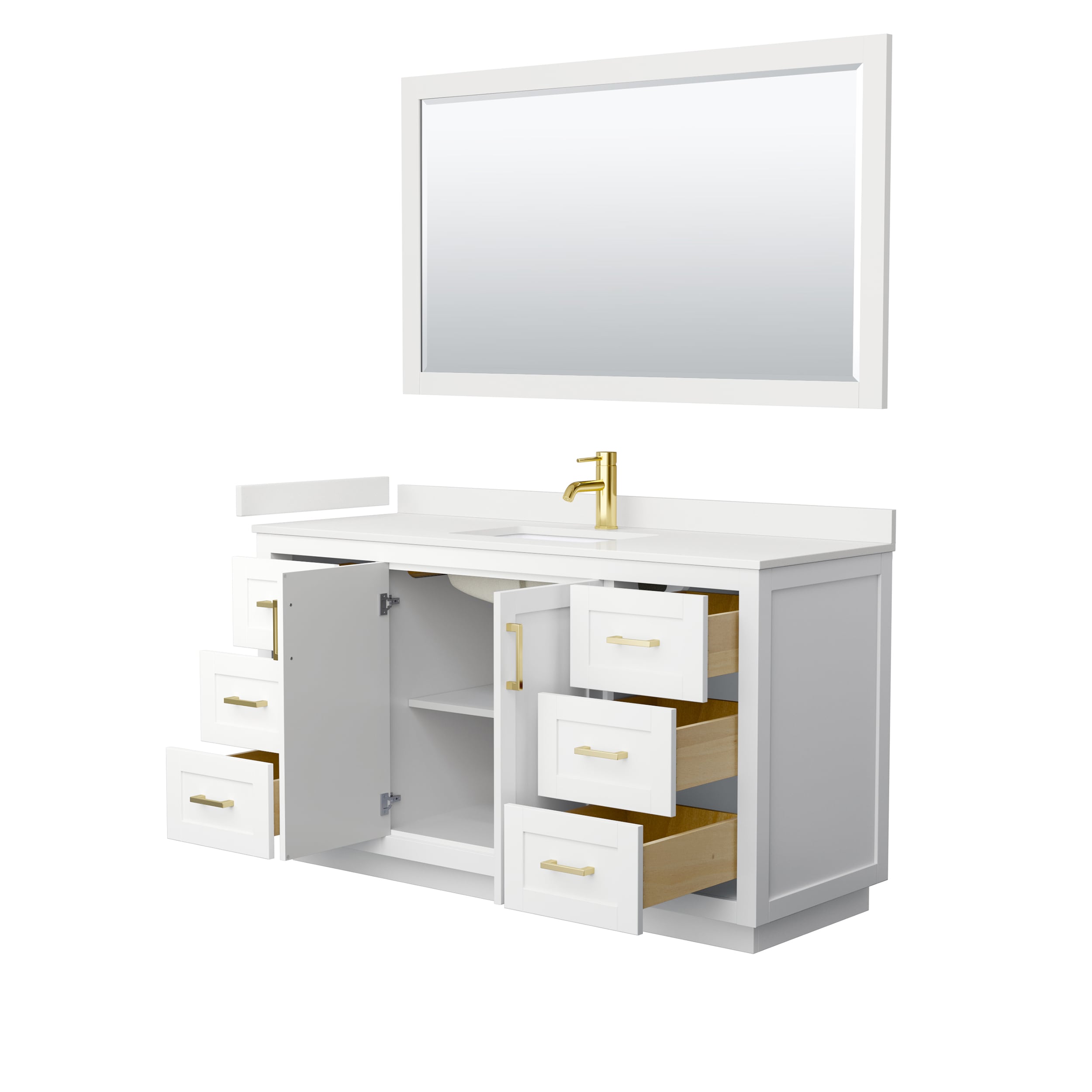 Wyndham Collection WCF292960SWGWQUNSM58 Bath-Vanity-Combo - View #3
