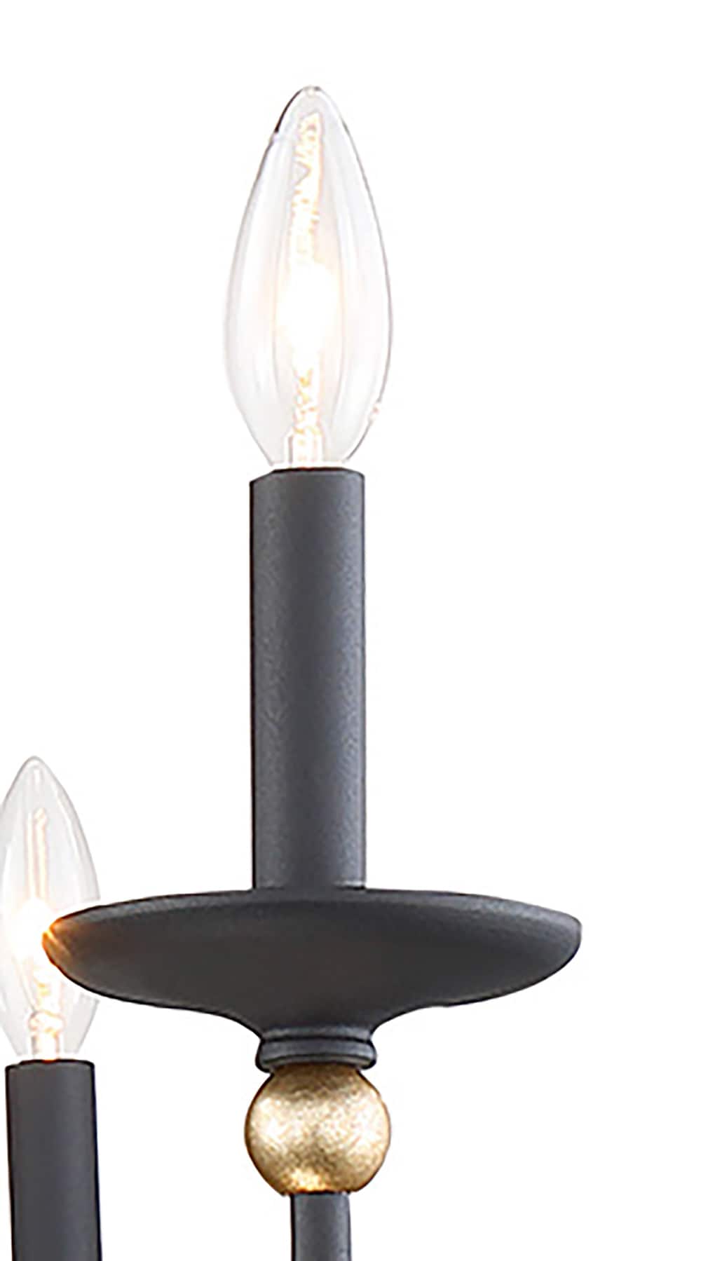 Sand Coal and Gold 40" Steel Taper Candle Chandelier